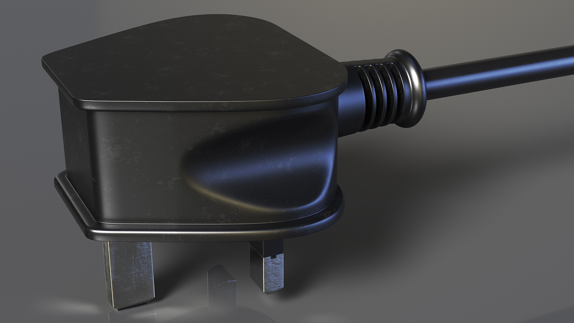 3D Type G Electric Plug Grounded Rigged