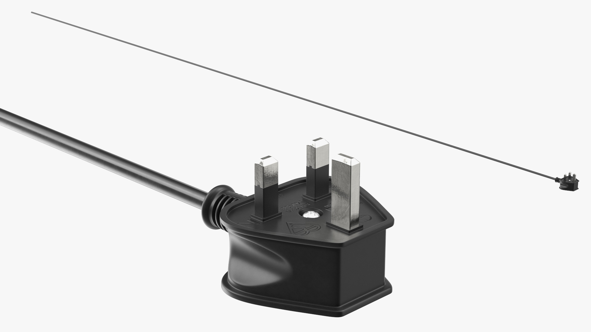 3D Type G Electric Plug Grounded Rigged