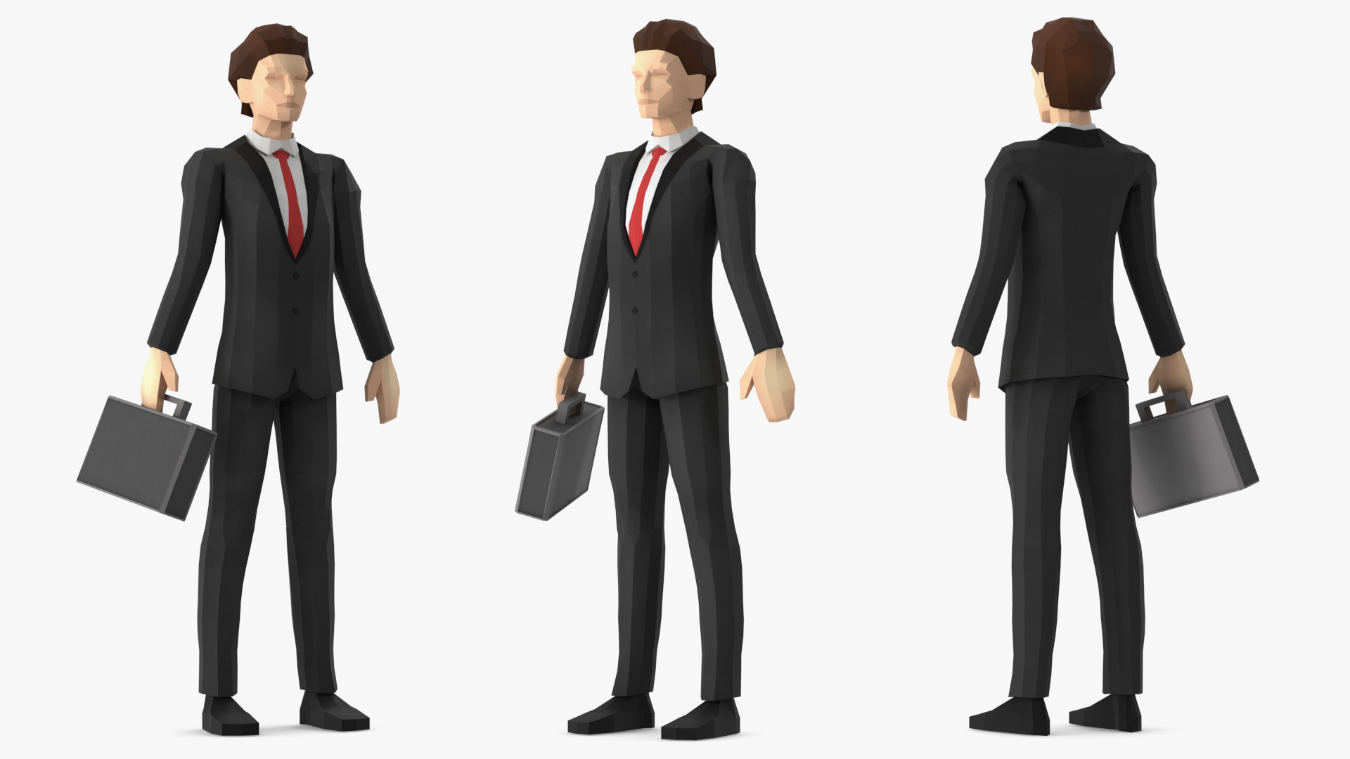 3D Businessman Low Poly Rigged for Cinema 4D