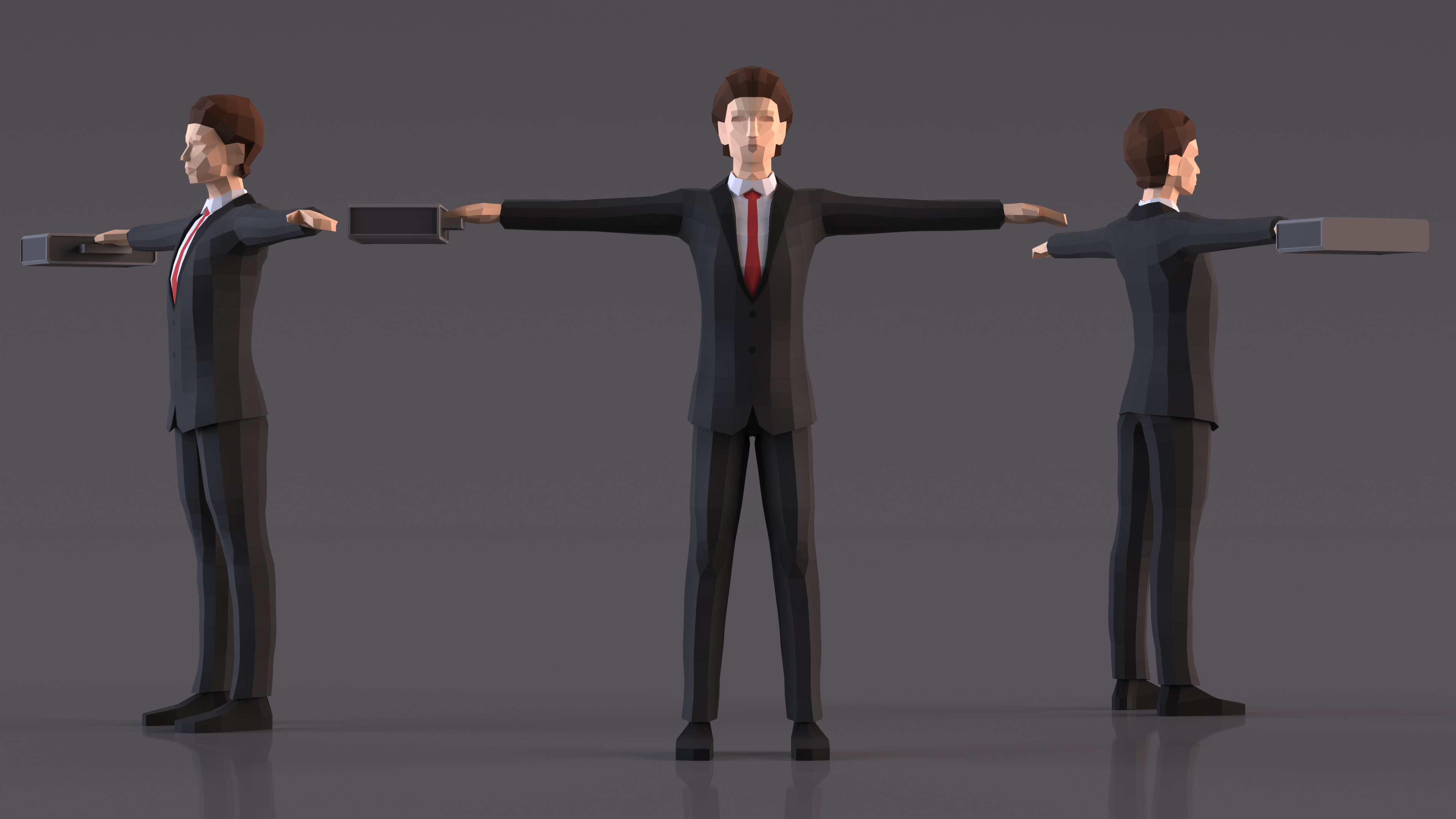3D Businessman Low Poly Rigged for Cinema 4D