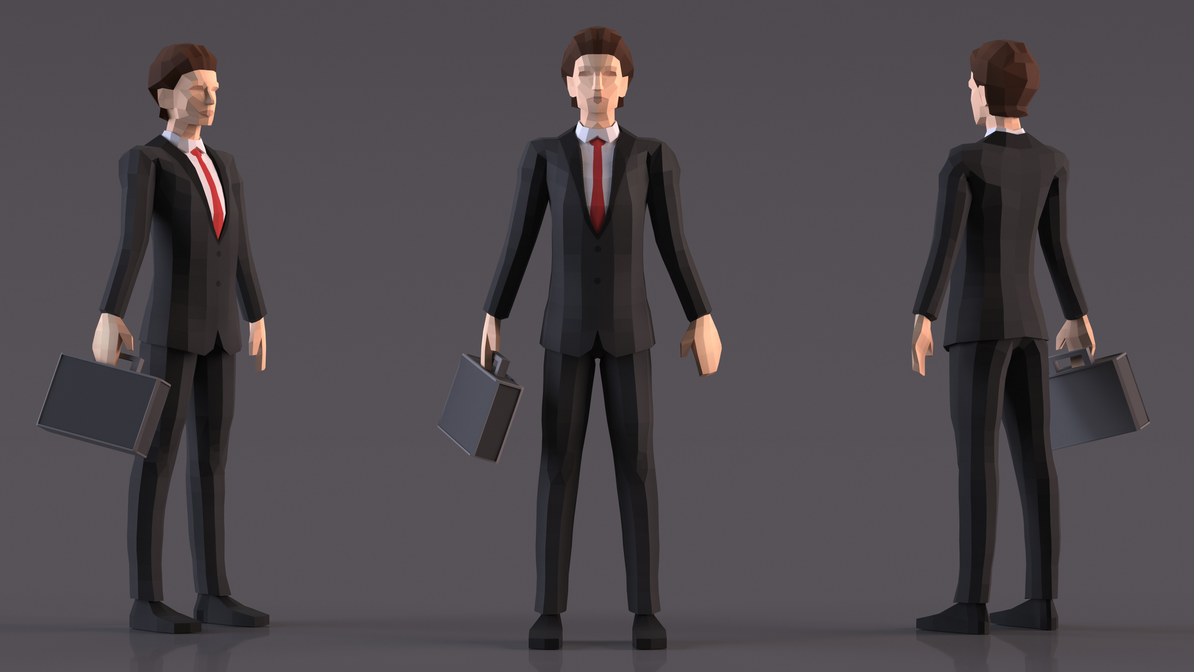 3D Businessman Low Poly Rigged for Cinema 4D