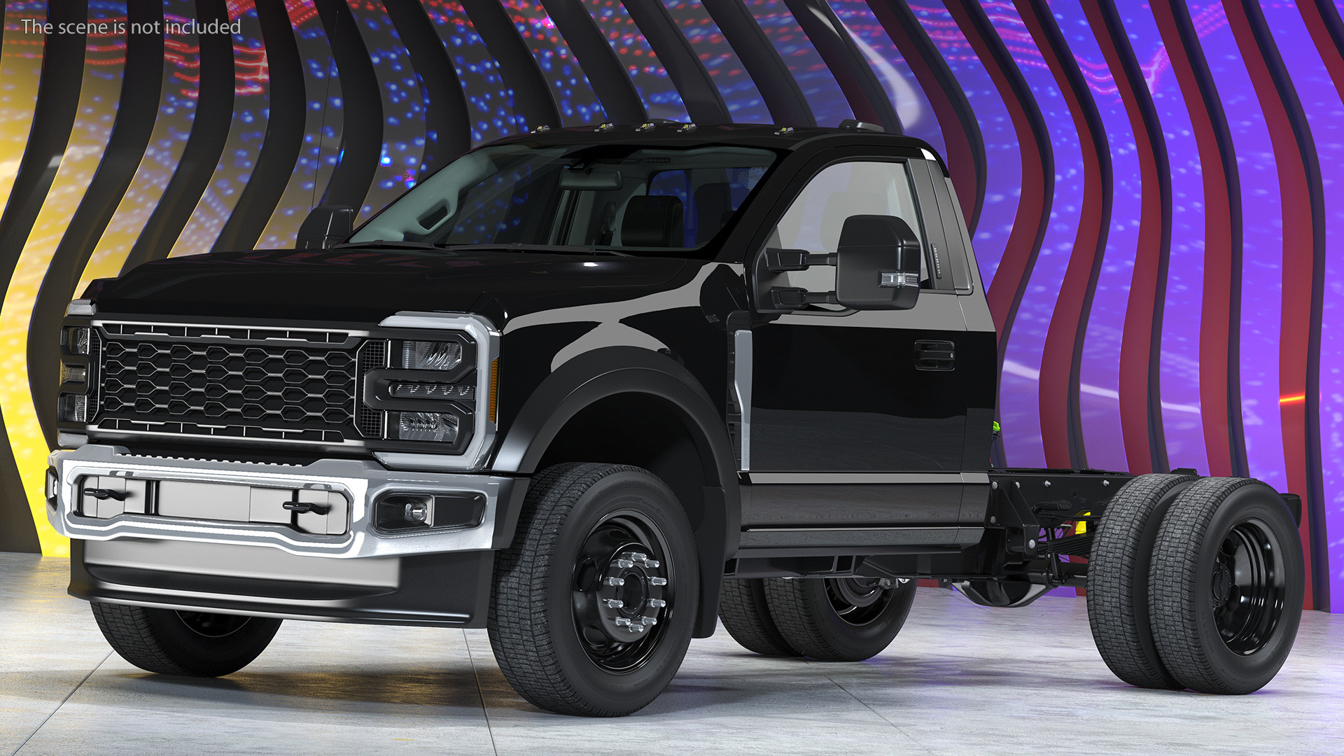 Chassis Cab Black Two Doors 3D