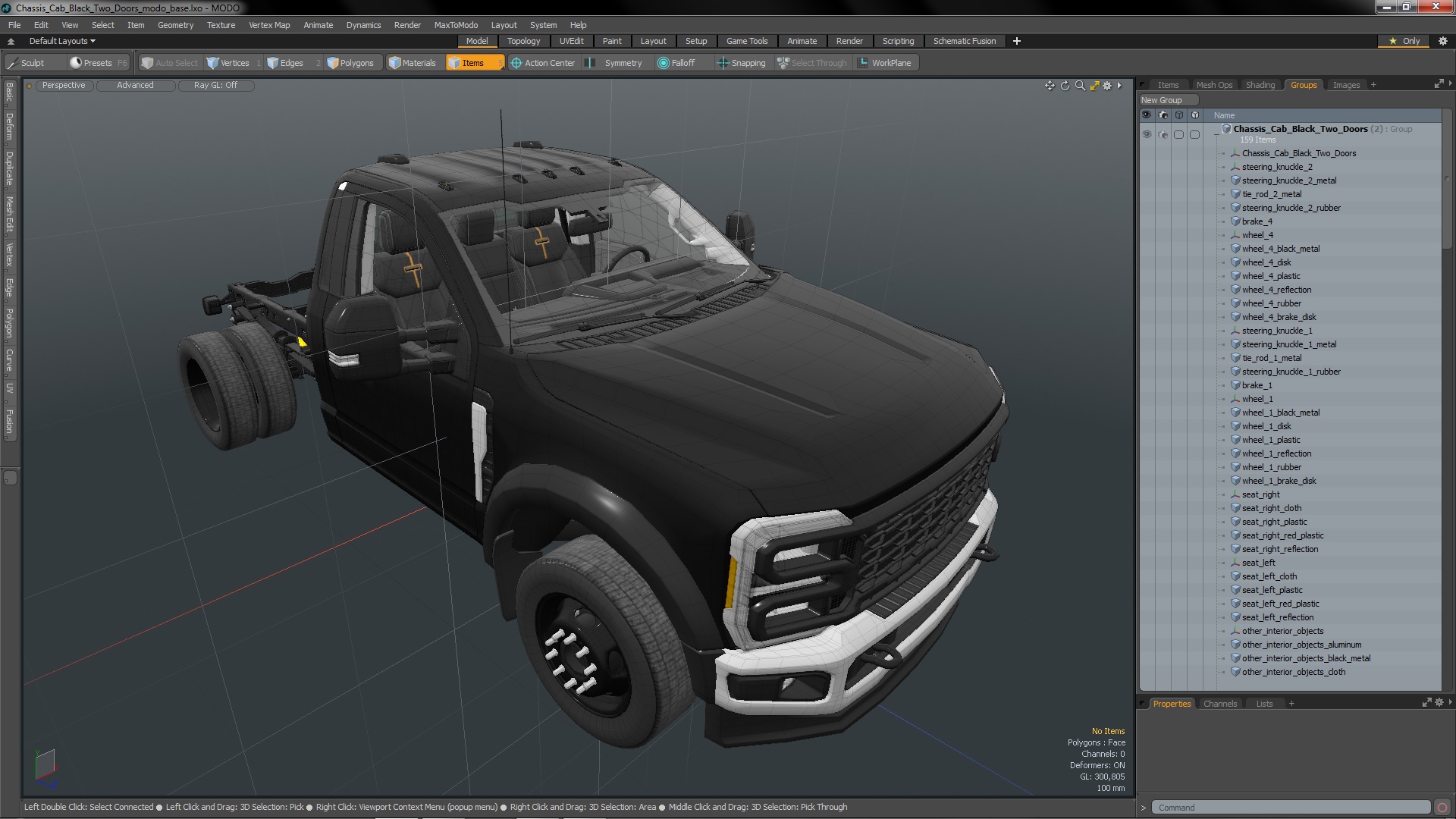 Chassis Cab Black Two Doors 3D