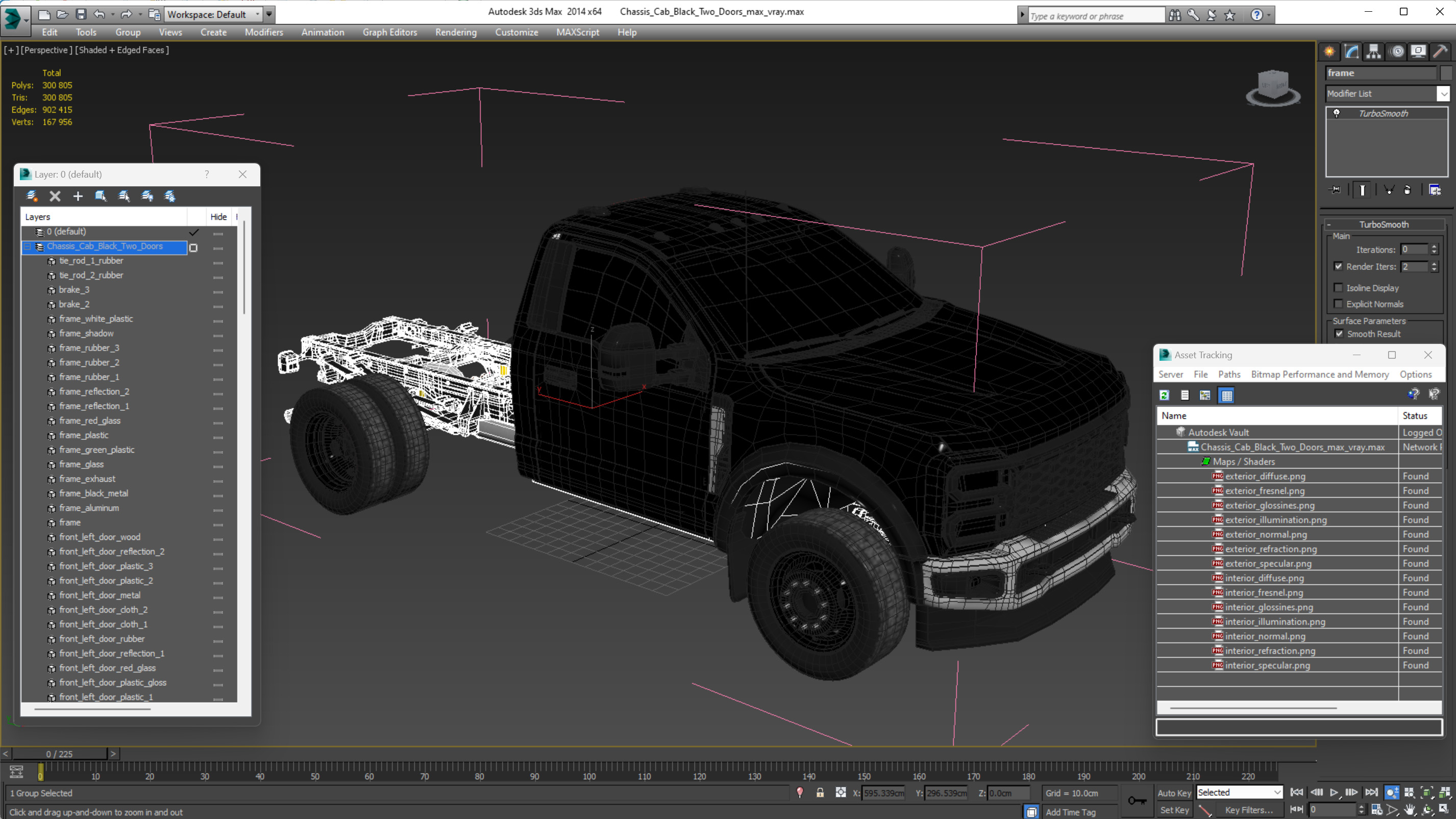Chassis Cab Black Two Doors 3D