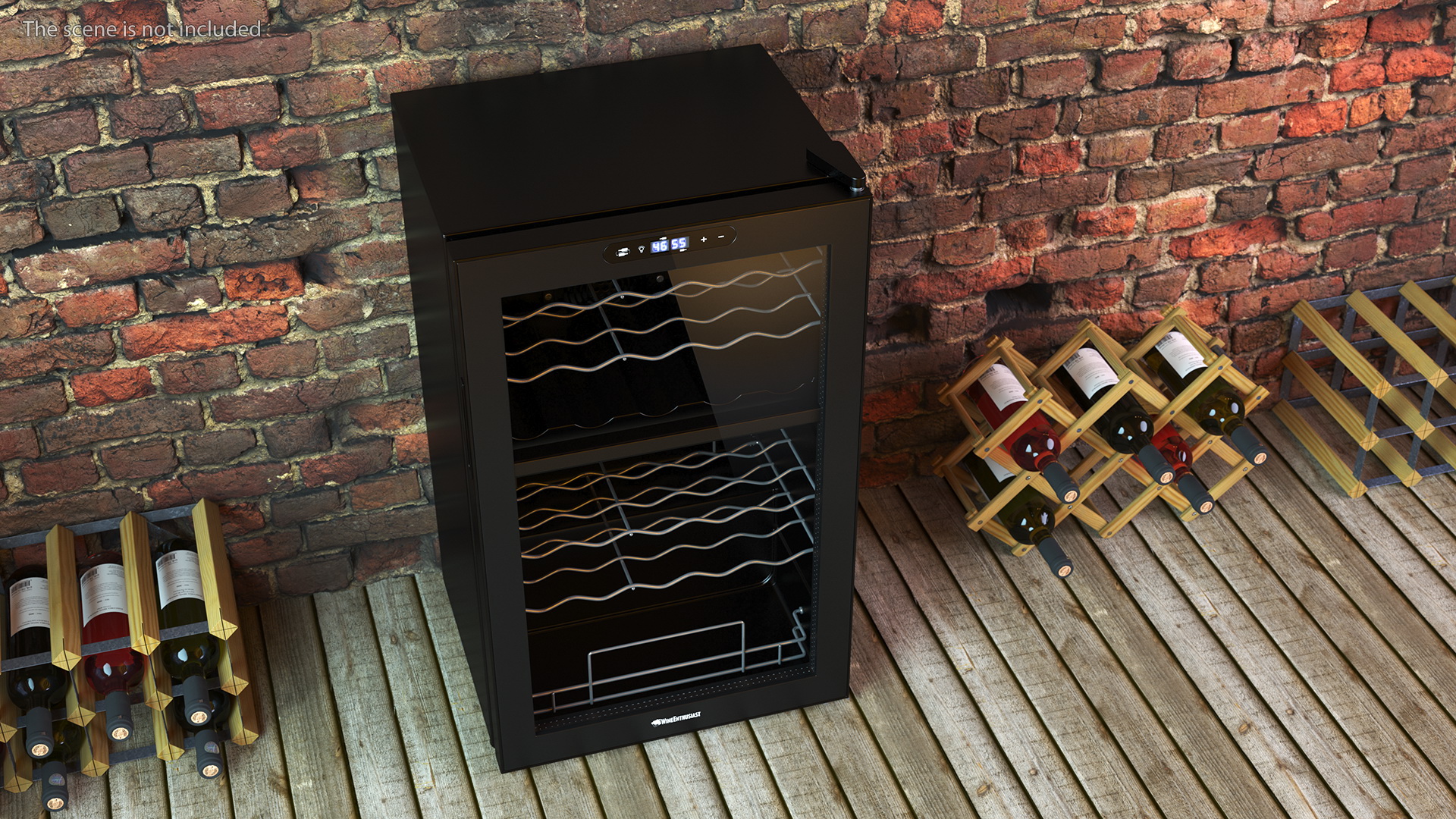 3D Wine Enthusiast 32 Bottle Dual Zone Compressor Wine Cooler model