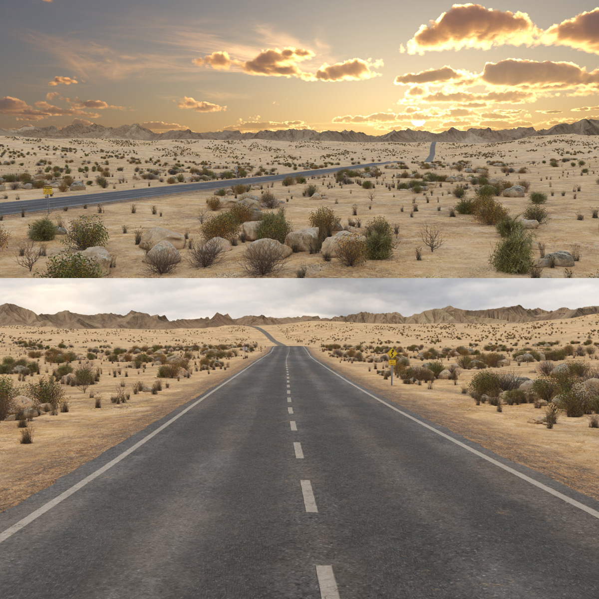 Desert Road 3D model preview