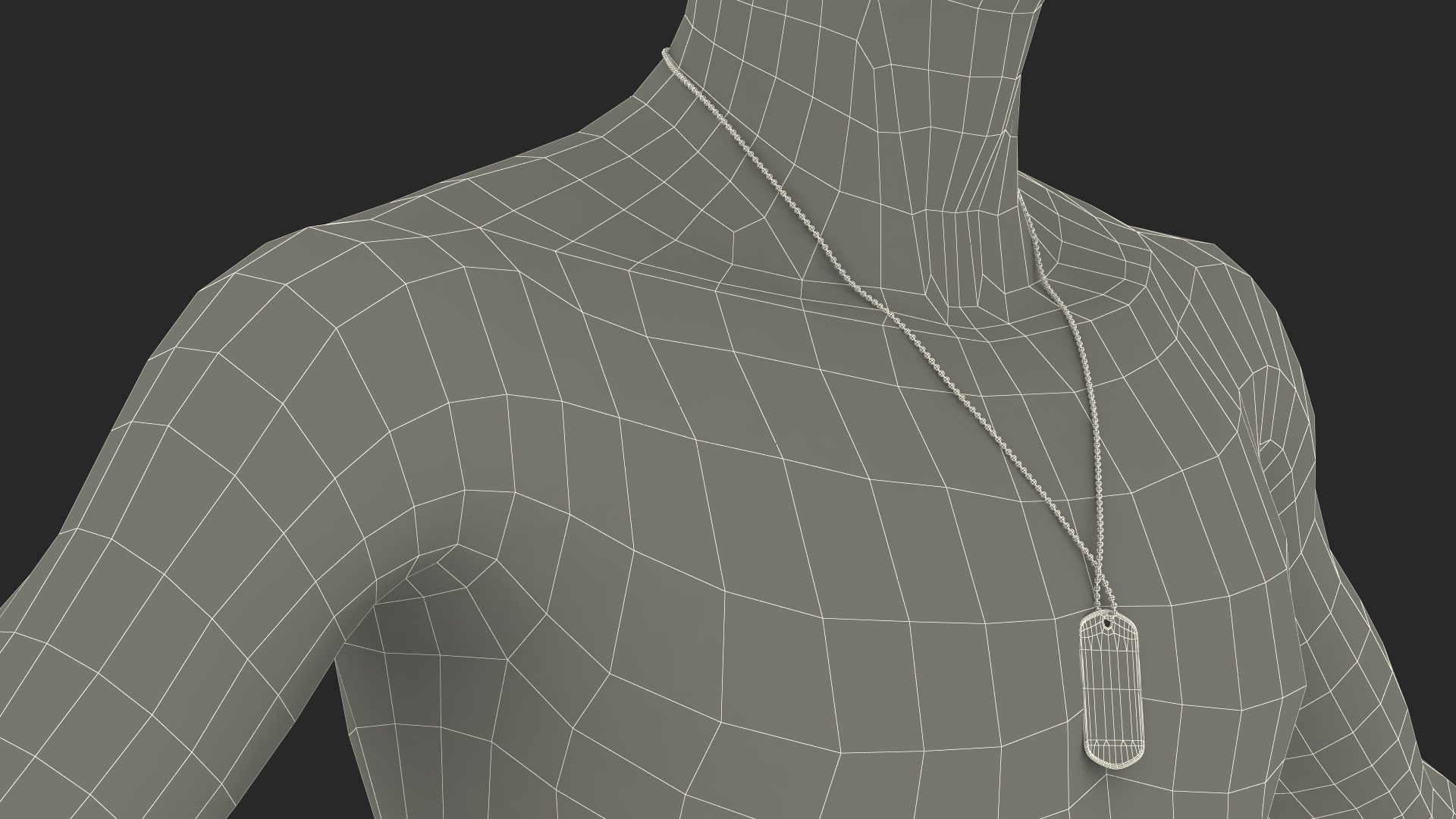 3D model Military Dog Tag with Title Hanging