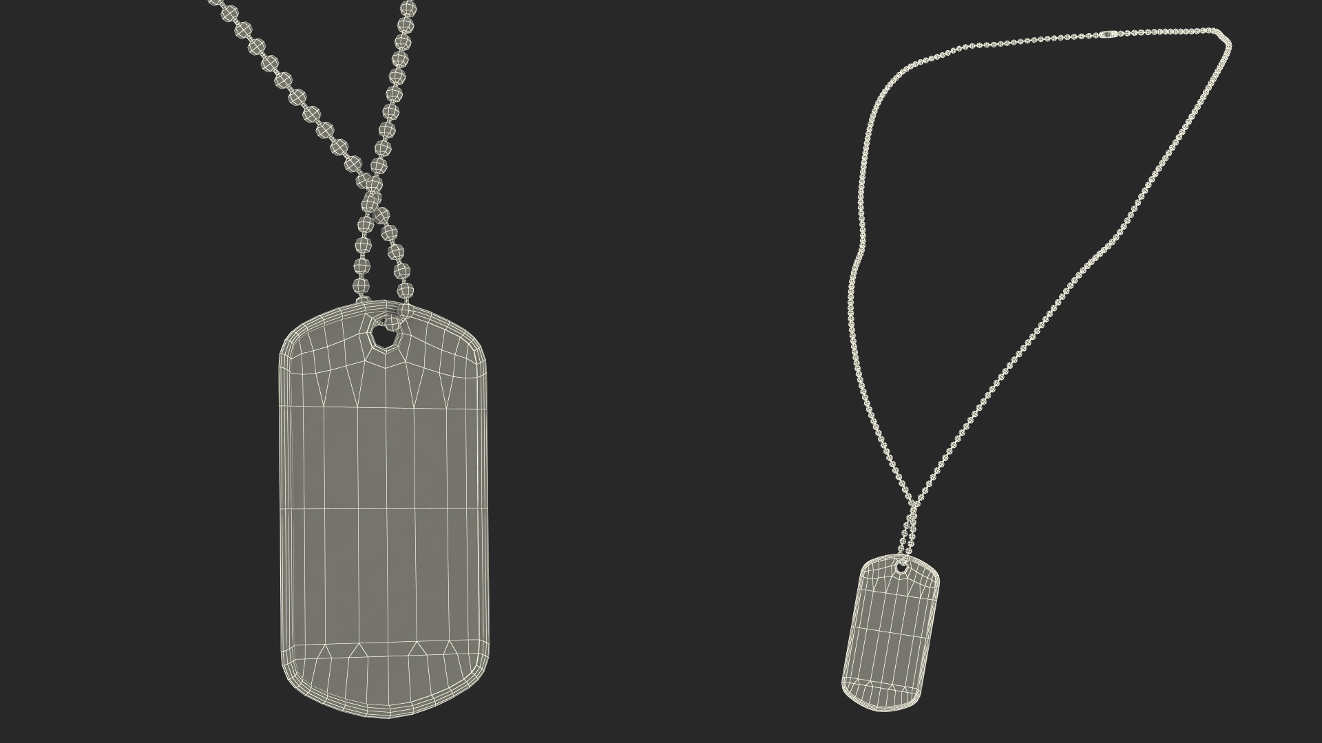 3D model Military Dog Tag with Title Hanging