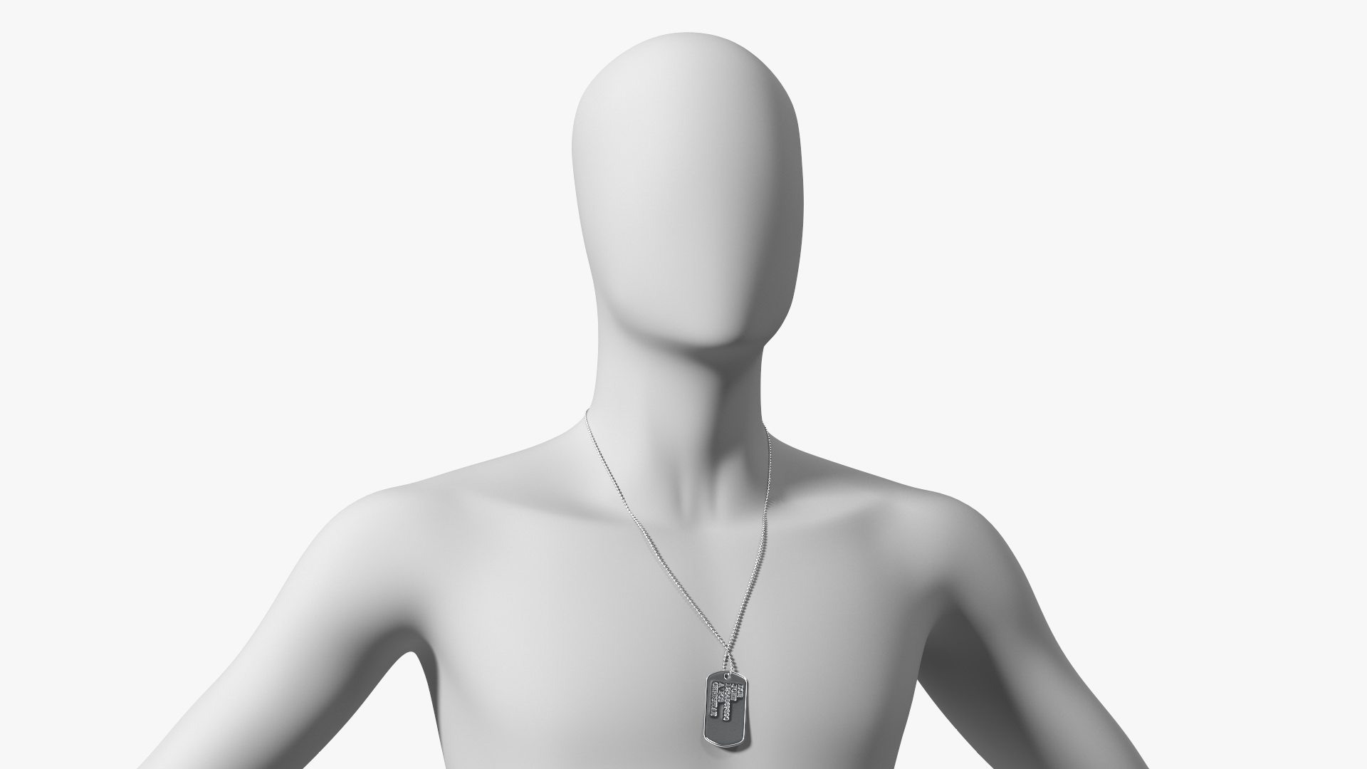 3D model Military Dog Tag with Title Hanging