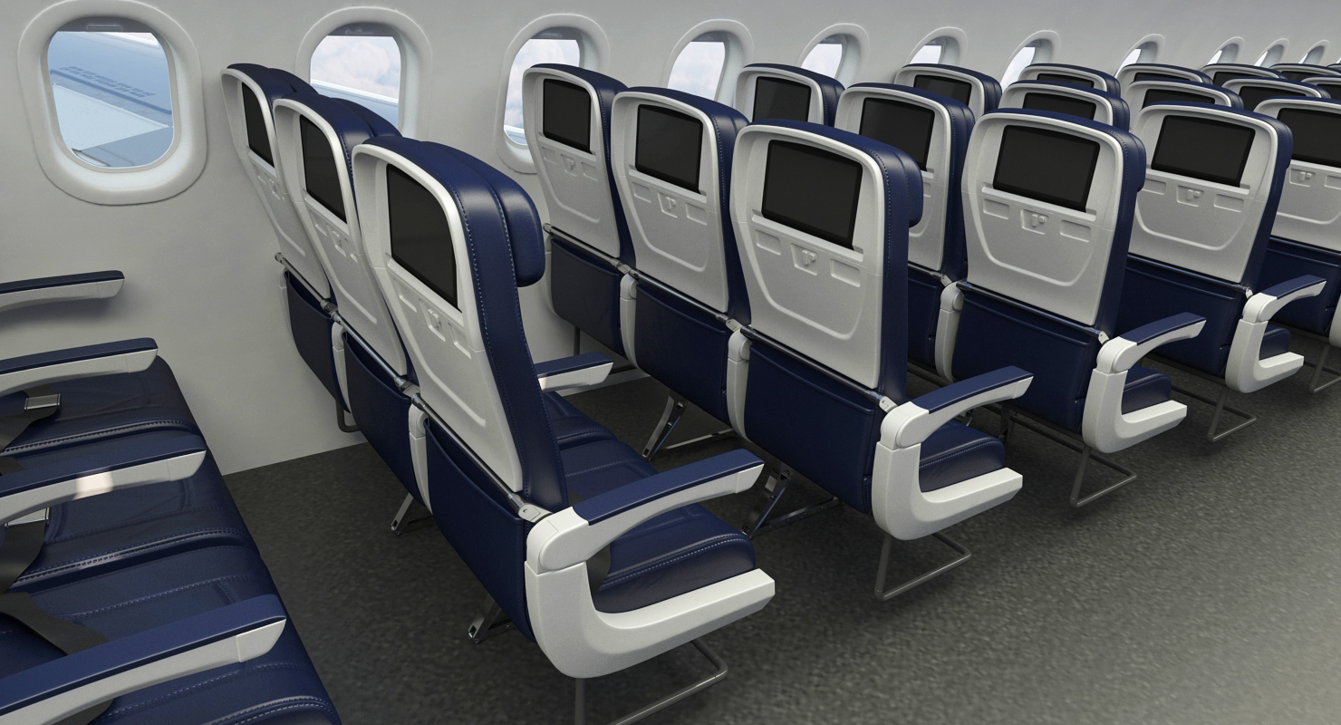 Airbus A321 with Interior and Cockpit Lufthansa Rigged 3D model