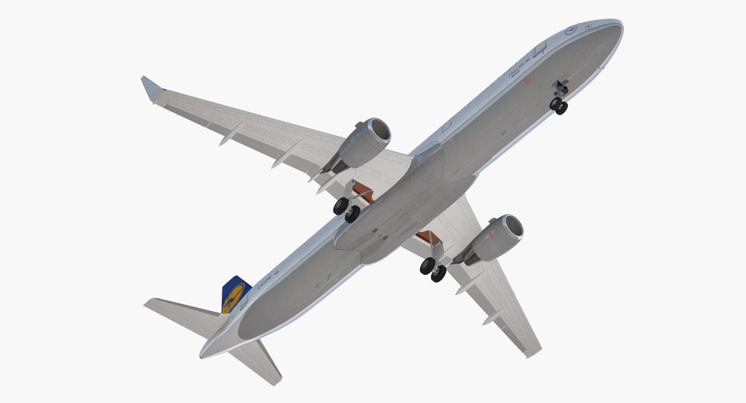 Airbus A321 with Interior and Cockpit Lufthansa Rigged 3D model