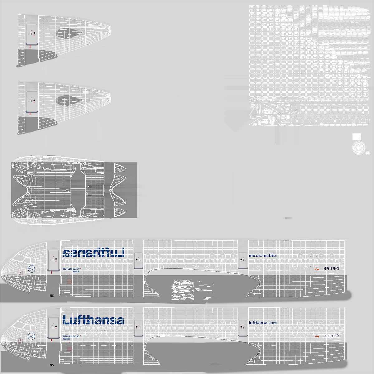 Airbus A321 with Interior and Cockpit Lufthansa Rigged 3D model
