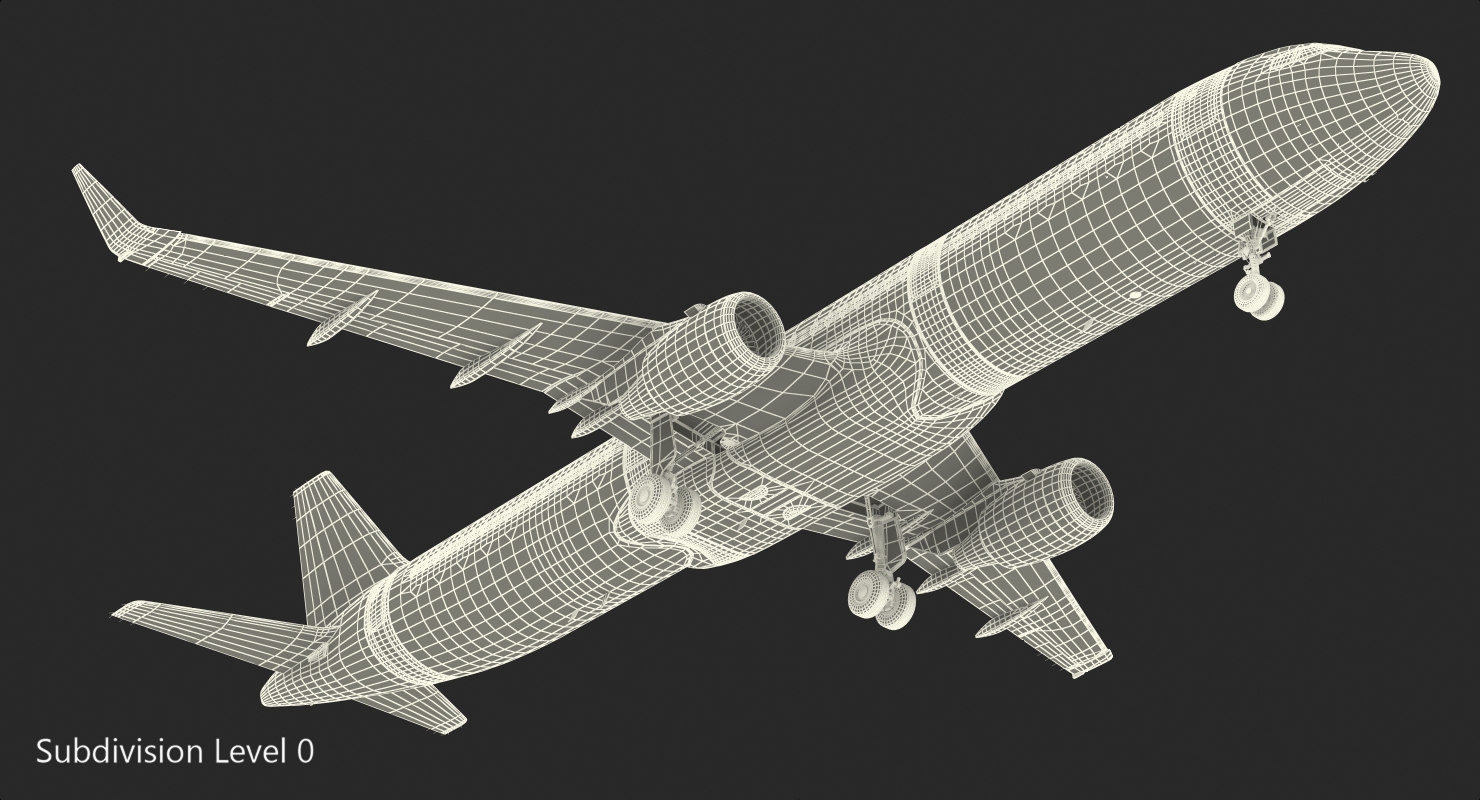 Airbus A321 with Interior and Cockpit Lufthansa Rigged 3D model