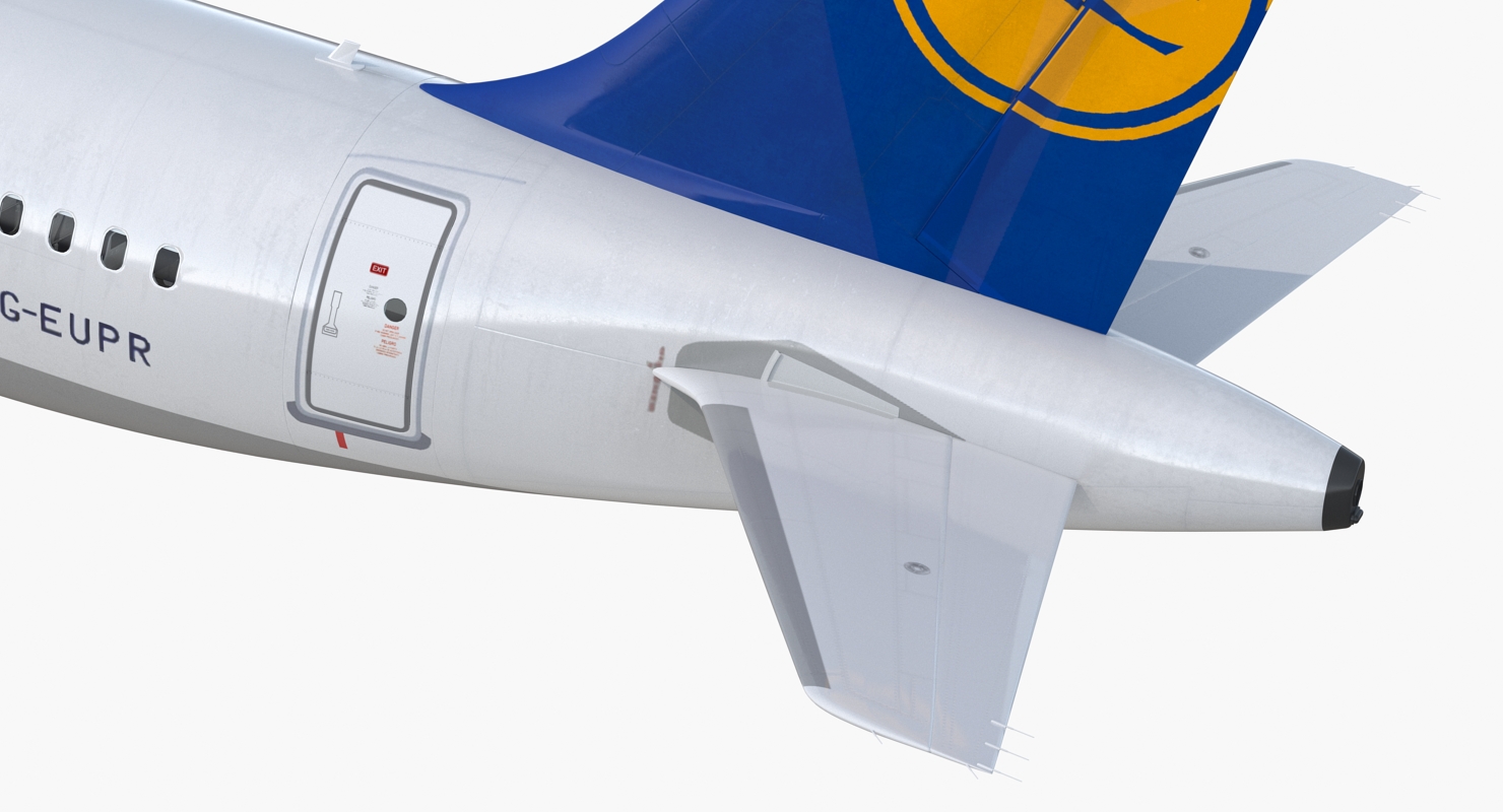 Airbus A321 with Interior and Cockpit Lufthansa Rigged 3D model