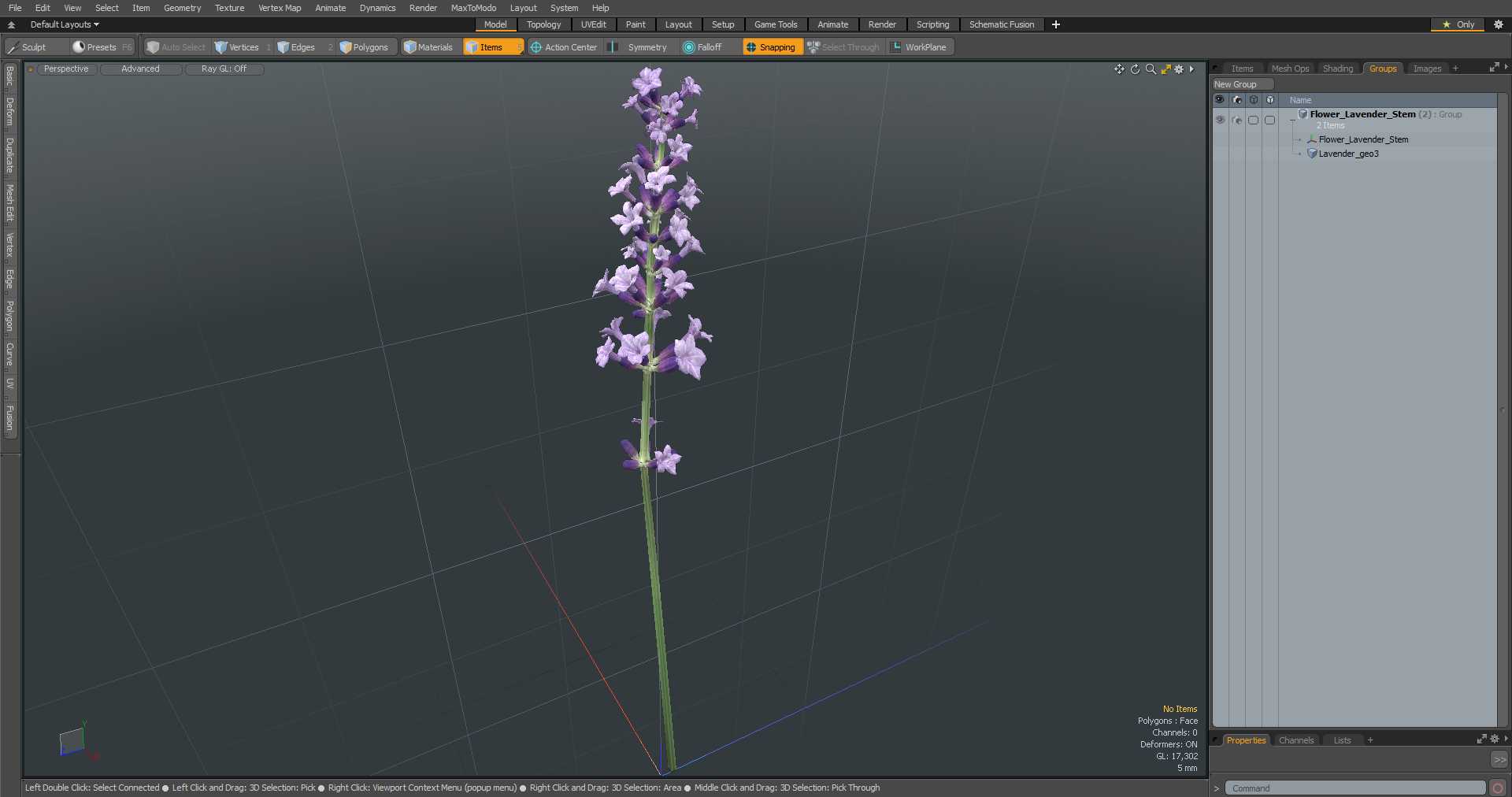 3D model Flower Lavender Stem
