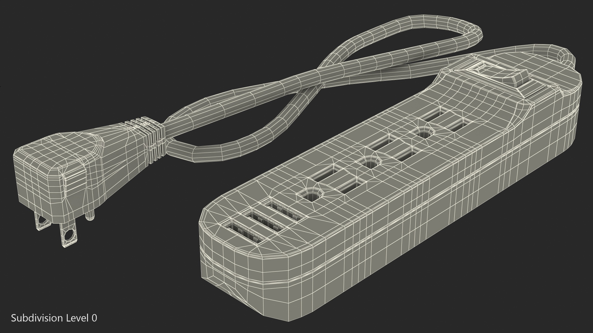 Mini Power Strip with 3 USB Charging Ports 3D