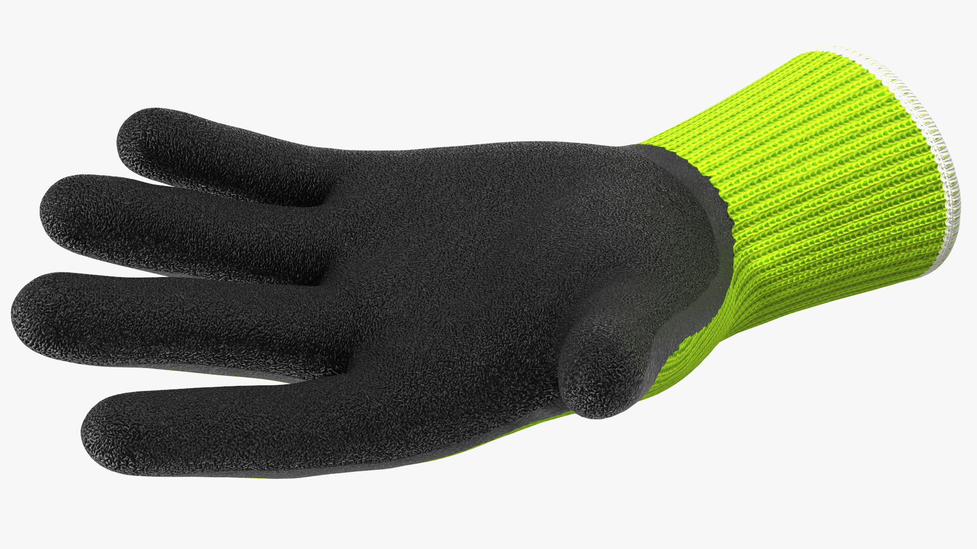 3D Safety Work Gloves Green Rigged