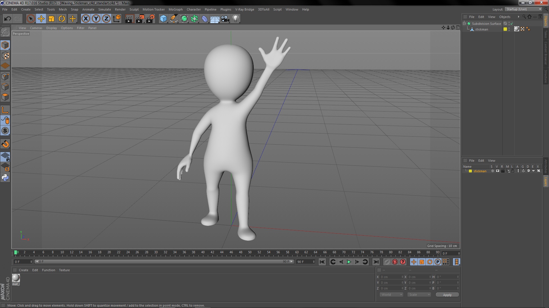 3D model Waving Stickman