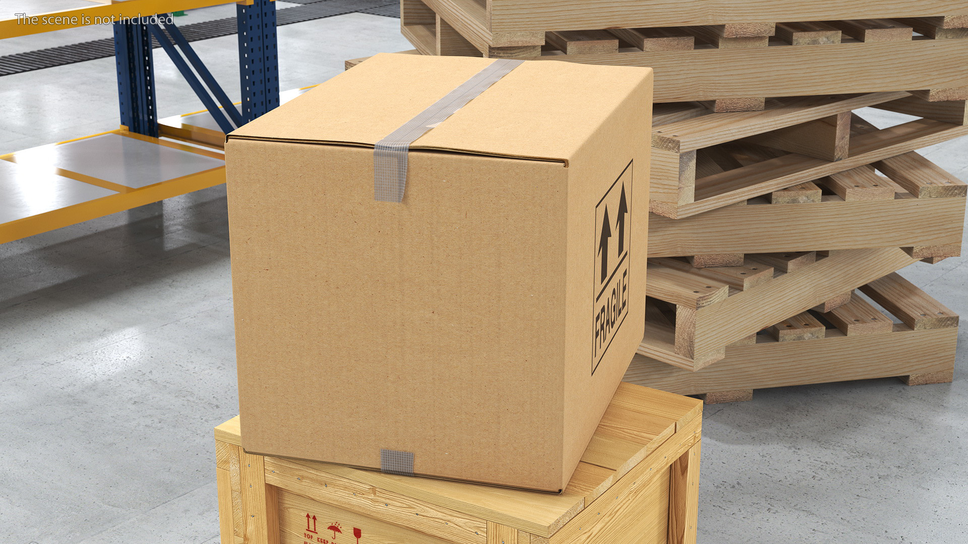 3D Fragile Cardboard Box