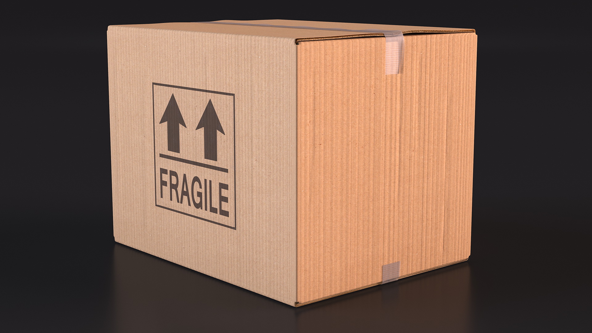 3D Fragile Cardboard Box