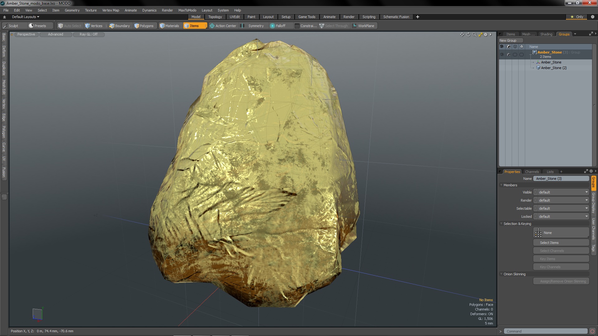 3D Amber Stone