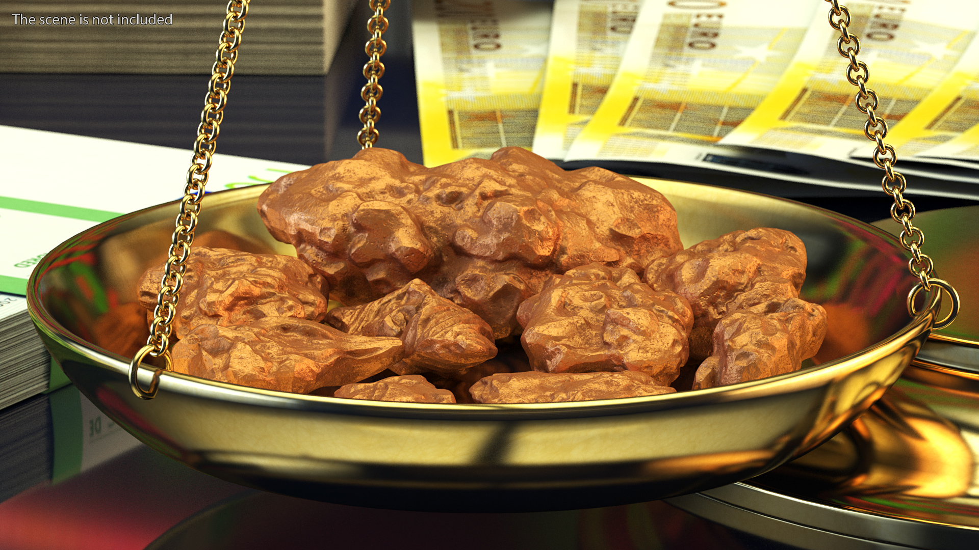 Copper Natural Minerals Stones Set 3D model