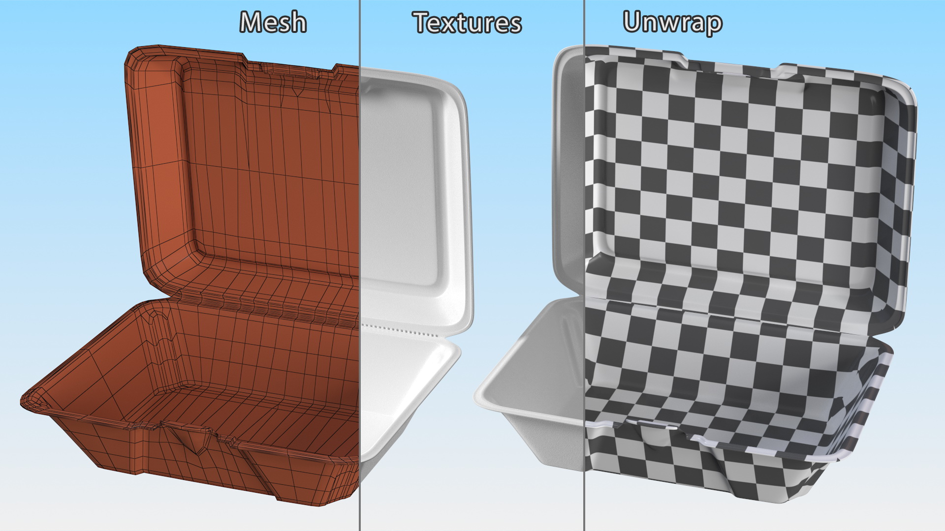 3D Disposable Food Tray Rigged for Maya