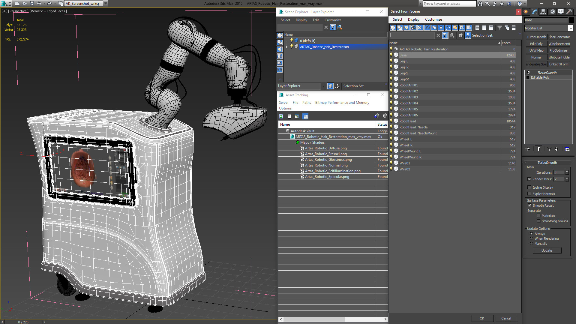 3D model ARTAS Robotic Hair Restoration