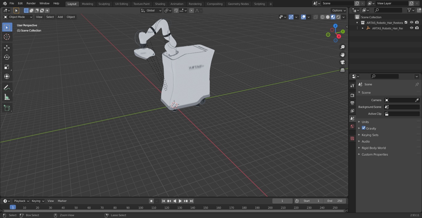 3D model ARTAS Robotic Hair Restoration