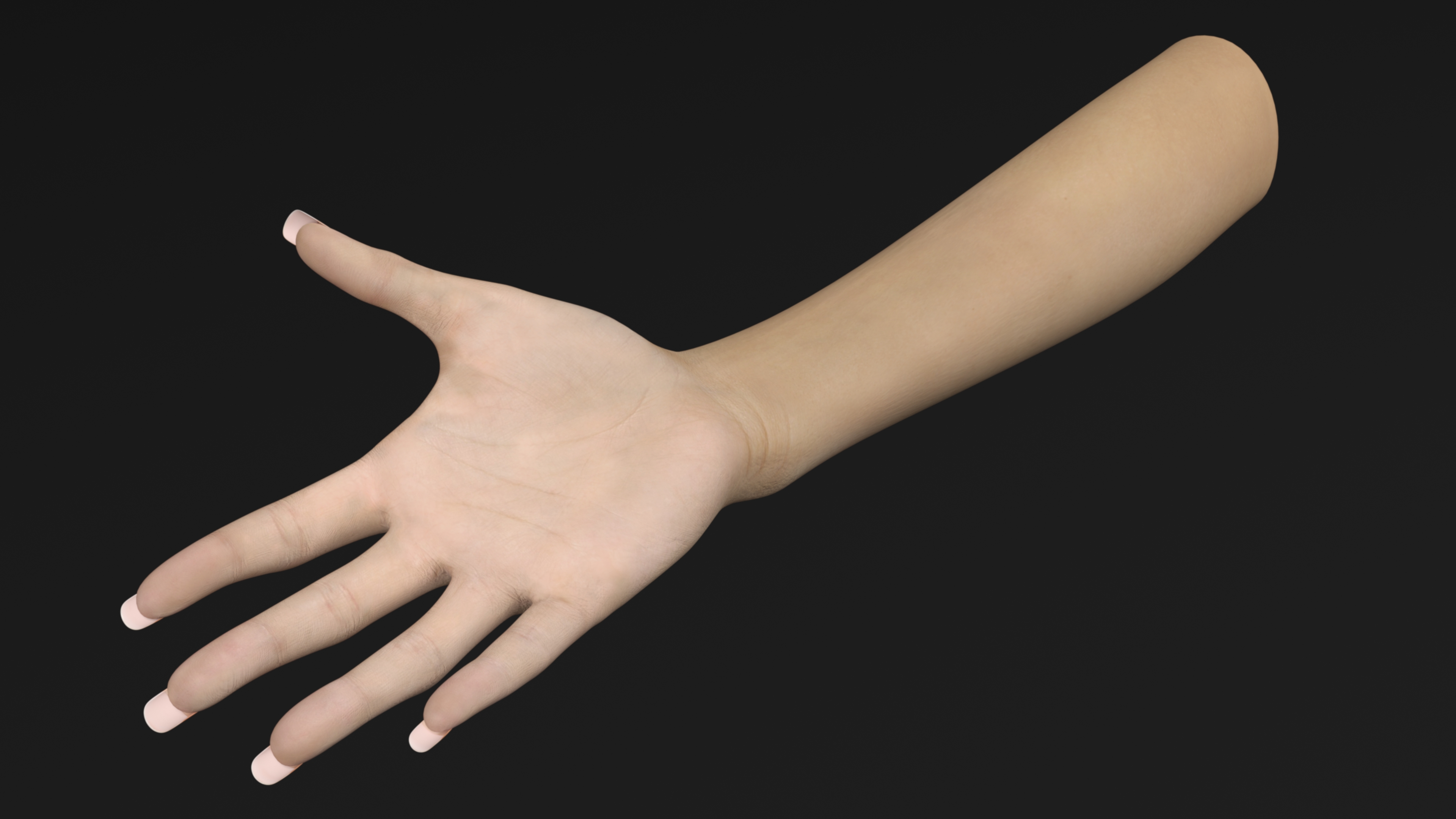 3D Caucasian Female Hand Base Pose