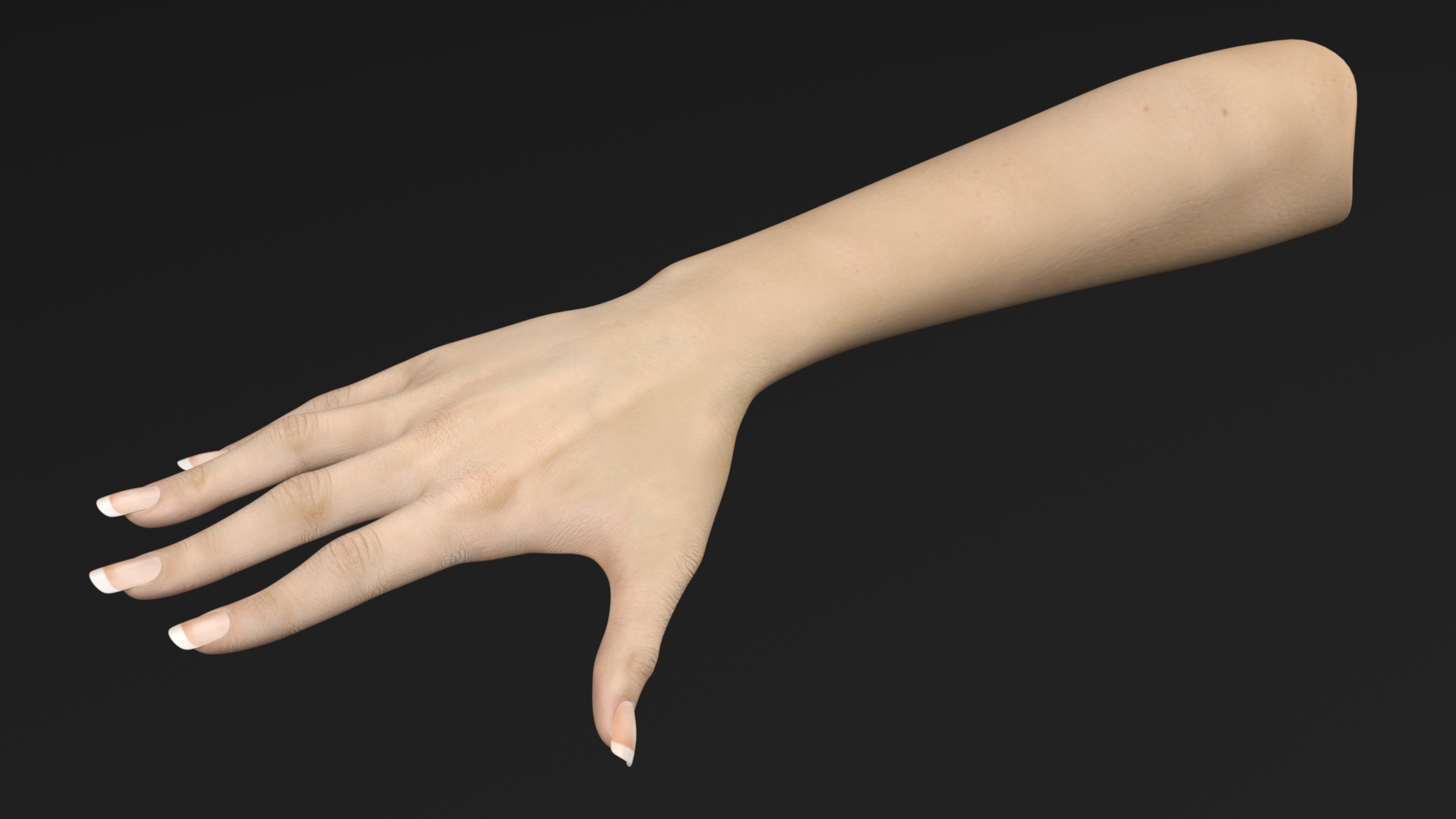 3D Caucasian Female Hand Base Pose
