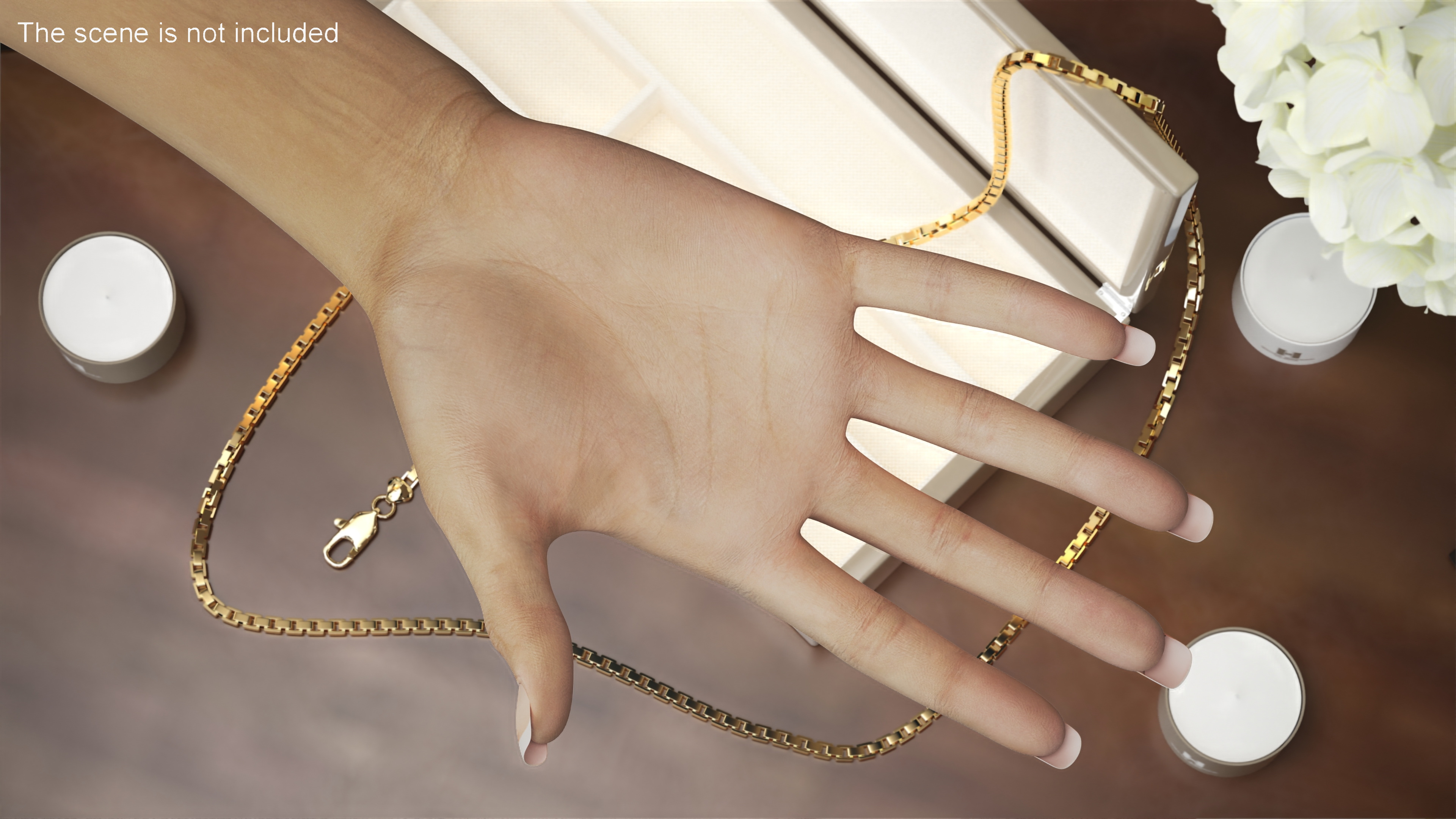 3D Caucasian Female Hand Base Pose