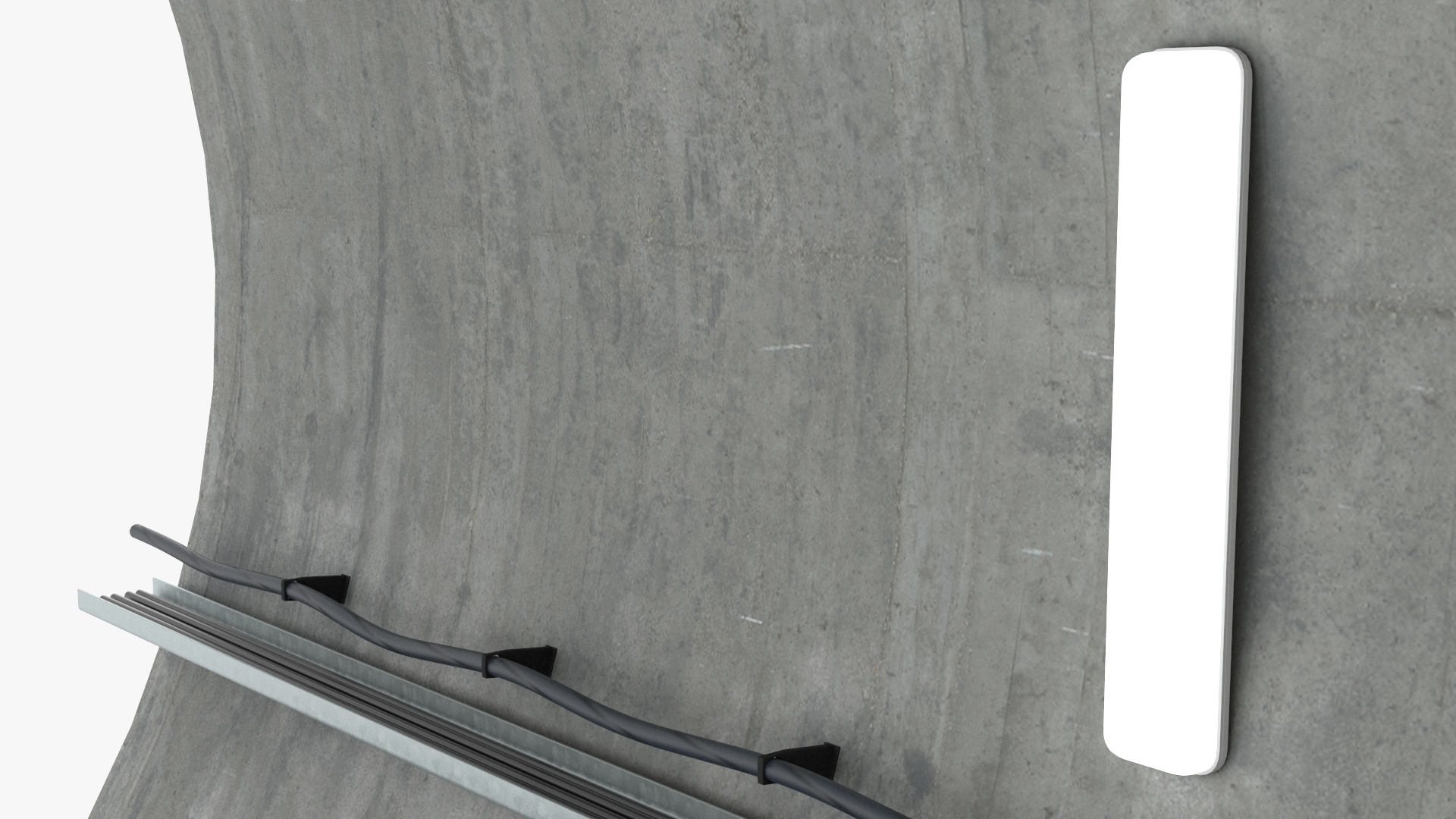 Railway Tunnel Section with Train and Worker 3D model
