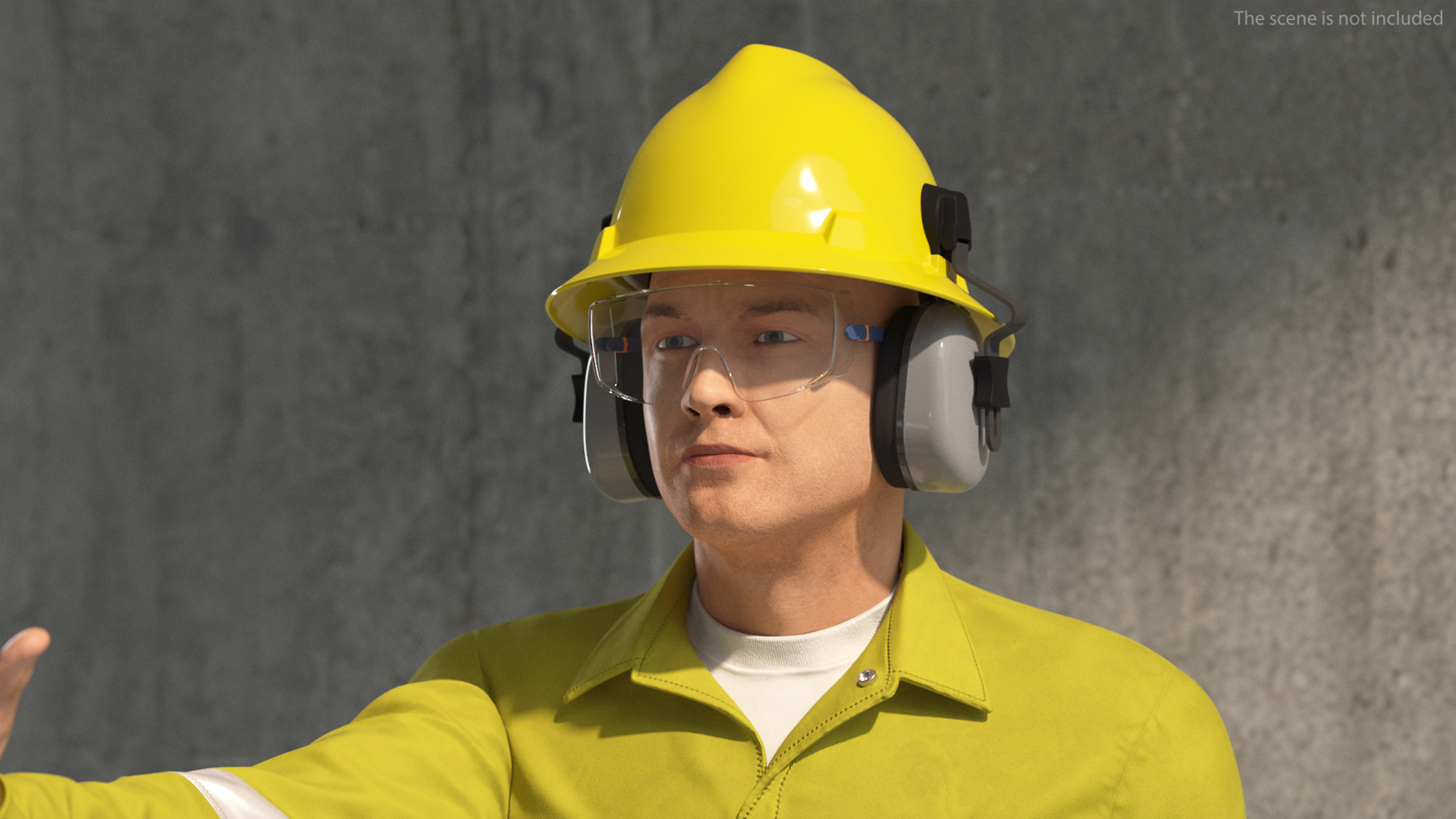 Railway Tunnel Section with Train and Worker 3D model