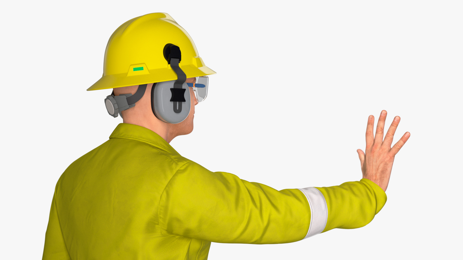 Railway Tunnel Section with Train and Worker 3D model