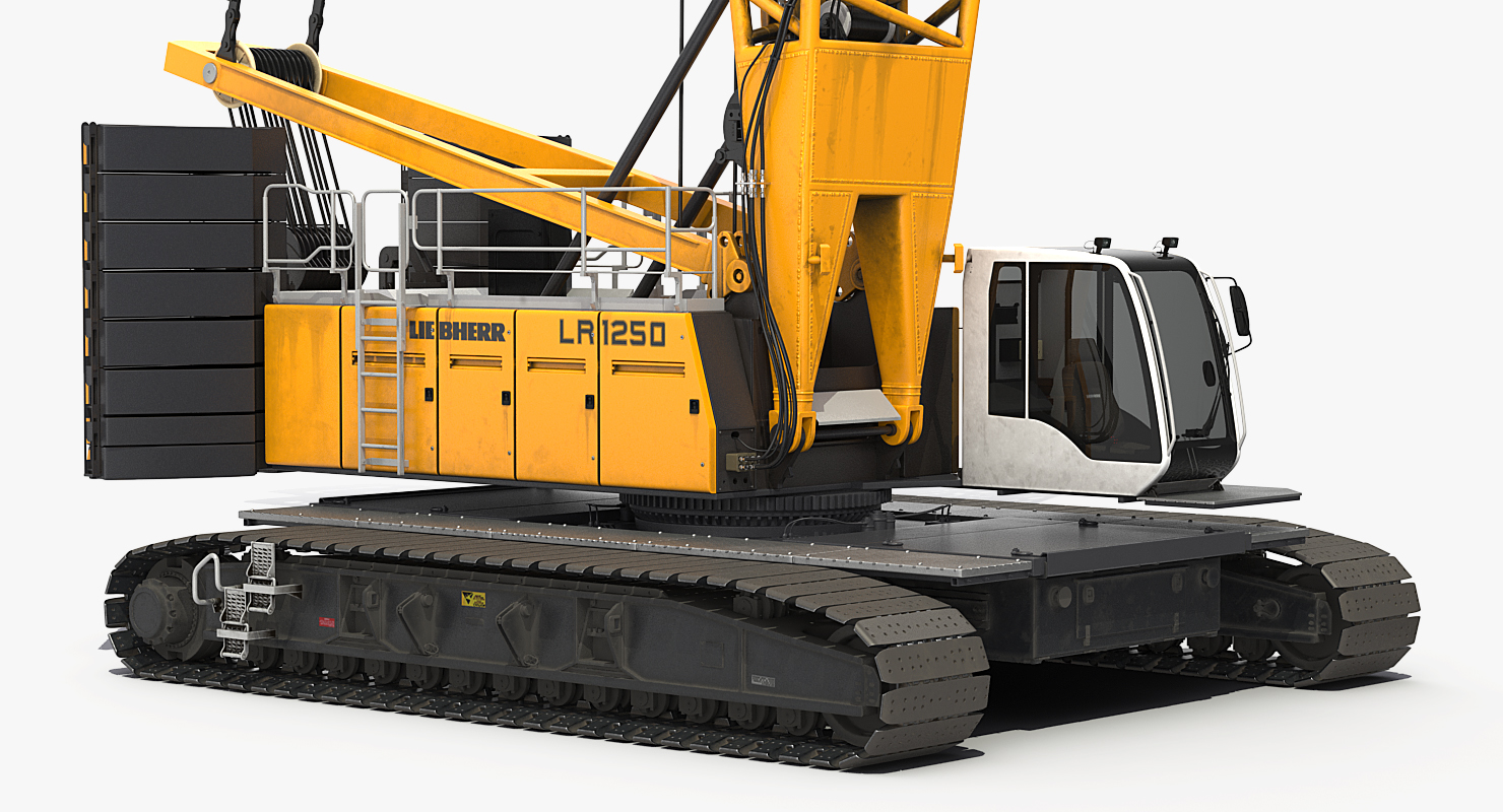 3D model Liebherr LR1250 Crawler Crane Rigged for Maya