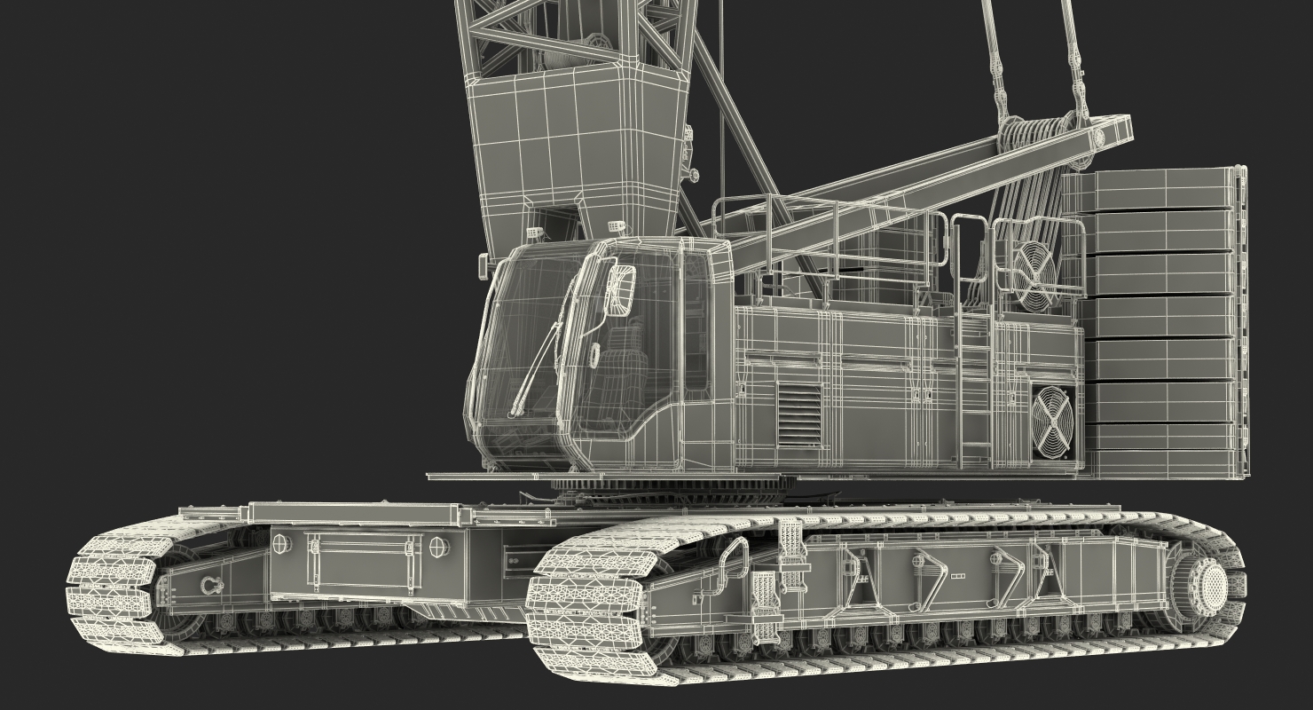 3D model Liebherr LR1250 Crawler Crane Rigged for Maya