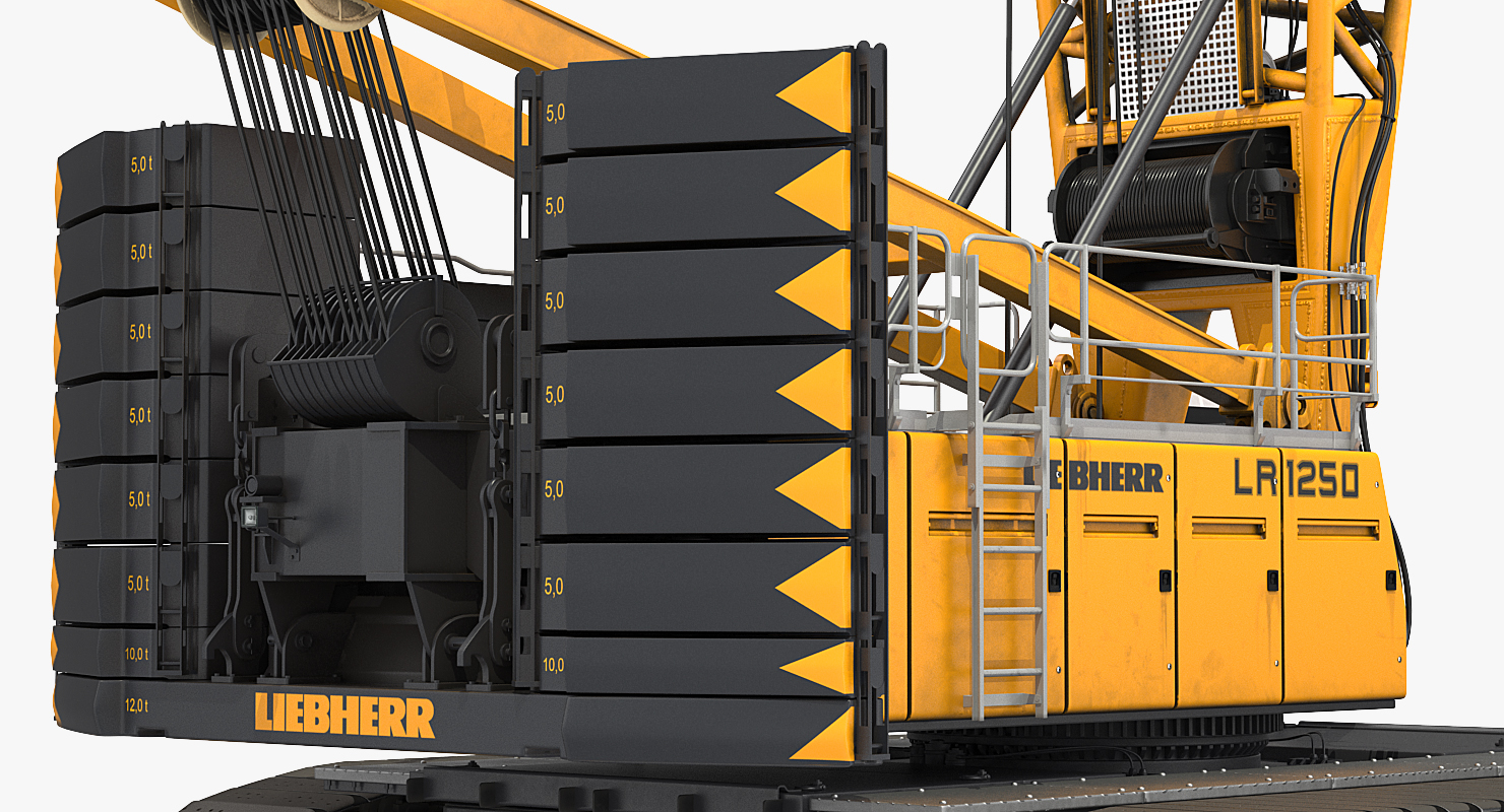 3D model Liebherr LR1250 Crawler Crane Rigged for Maya