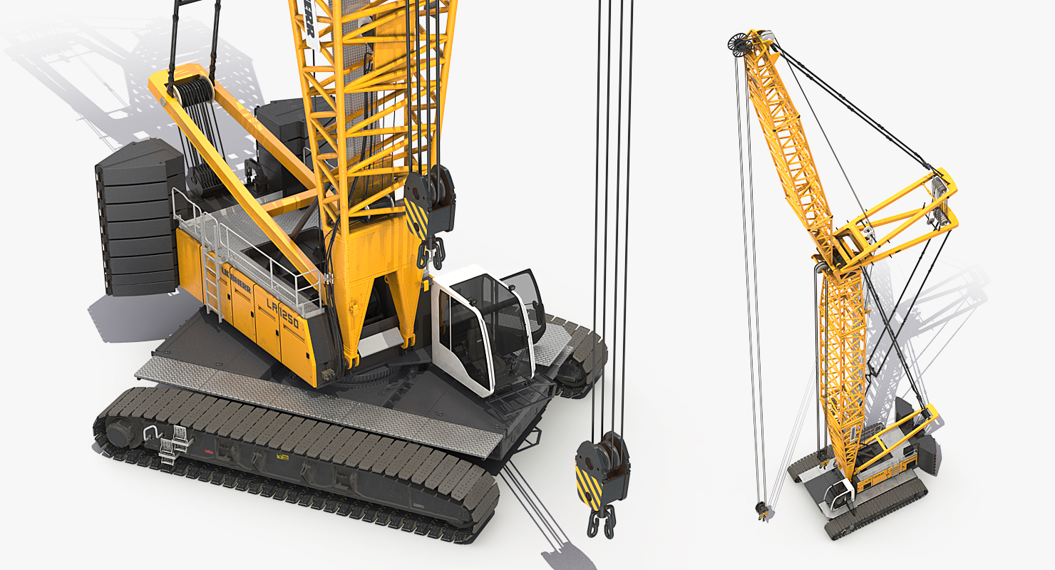3D model Liebherr LR1250 Crawler Crane Rigged for Maya