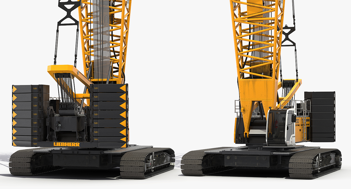 3D model Liebherr LR1250 Crawler Crane Rigged for Maya