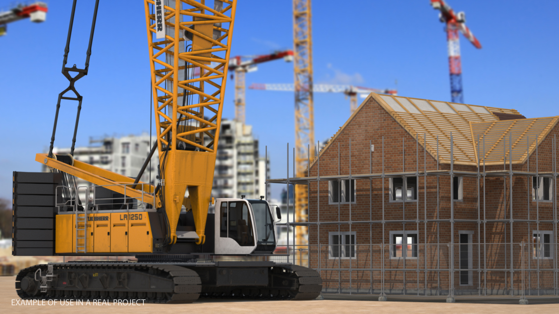 3D model Liebherr LR1250 Crawler Crane Rigged for Maya