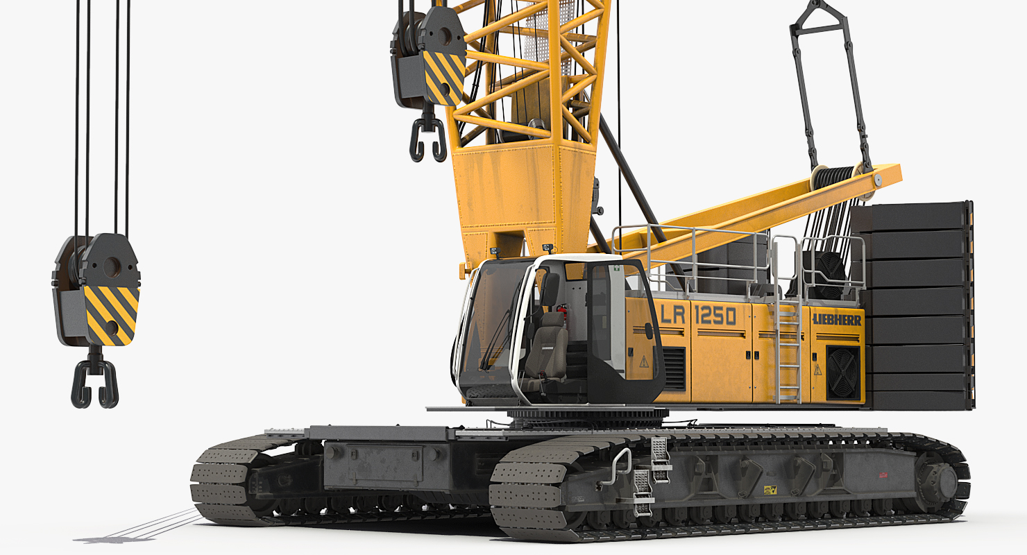 3D model Liebherr LR1250 Crawler Crane Rigged for Maya