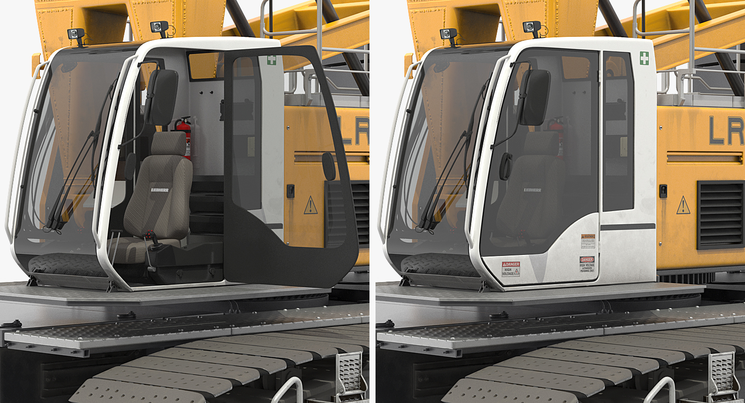 3D model Liebherr LR1250 Crawler Crane Rigged for Maya