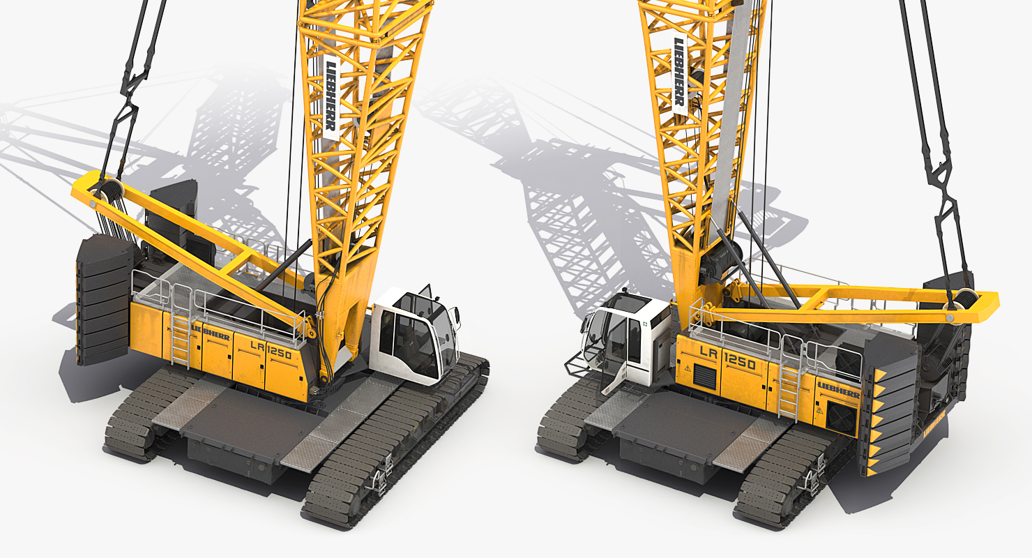 3D model Liebherr LR1250 Crawler Crane Rigged for Maya