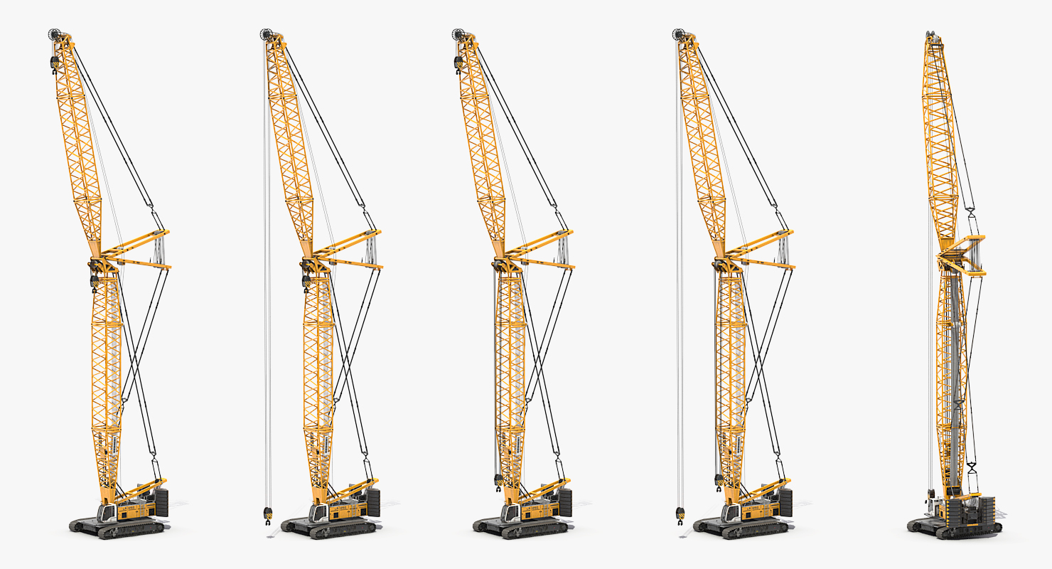 3D model Liebherr LR1250 Crawler Crane Rigged for Maya
