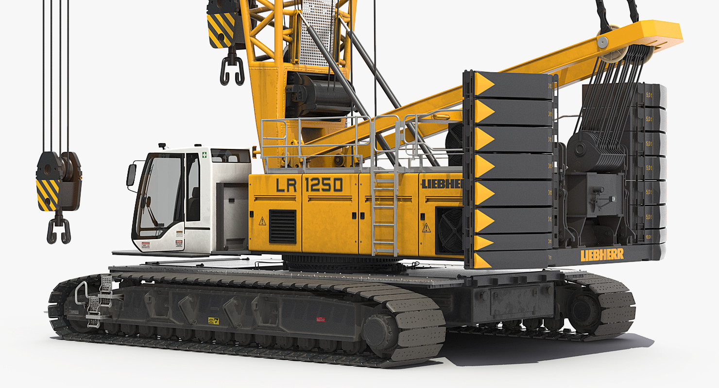 3D model Liebherr LR1250 Crawler Crane Rigged for Maya