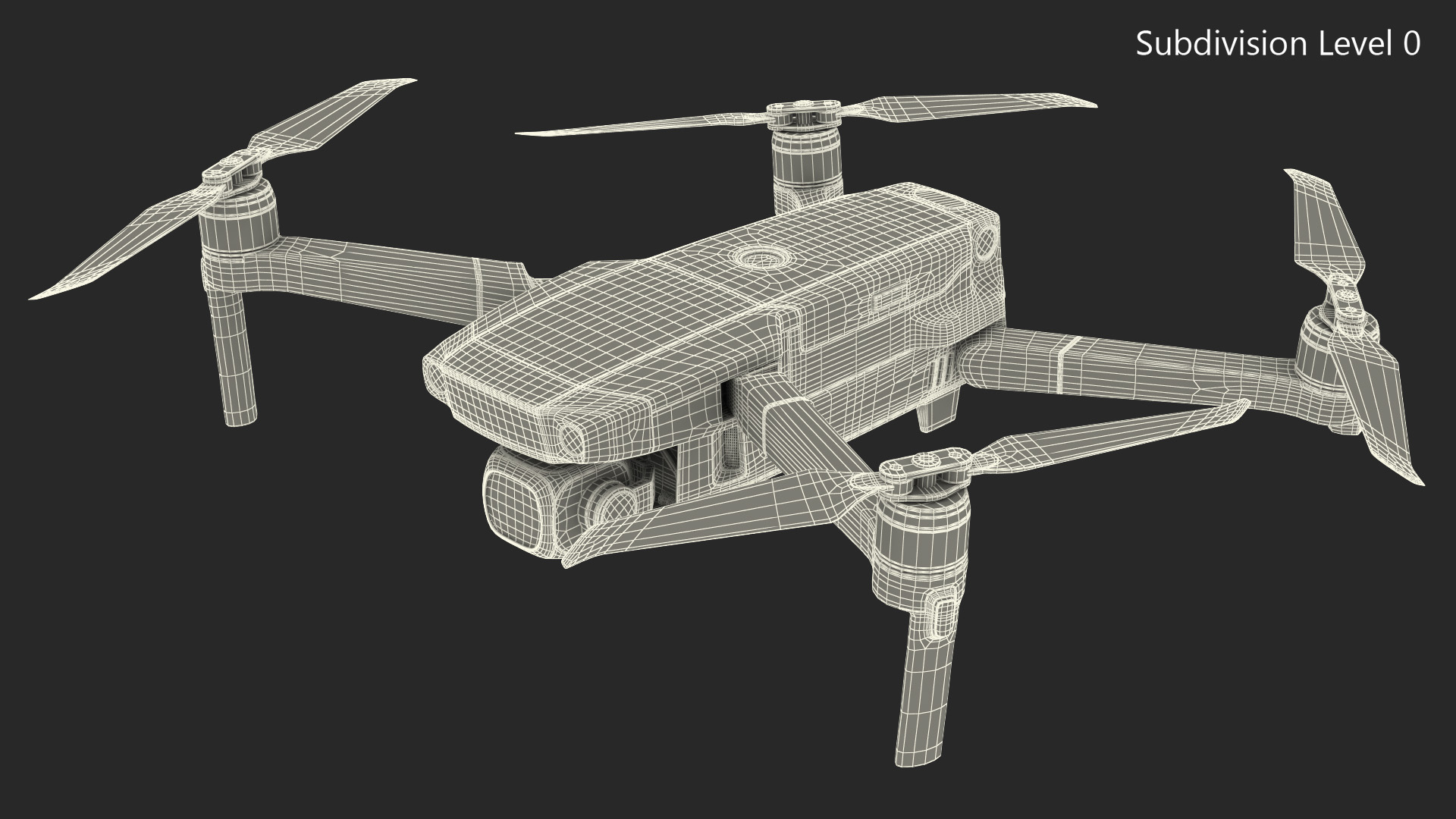 Quadcopter Aerial Drone with Gimbal Mounted Camera Rigged 3D