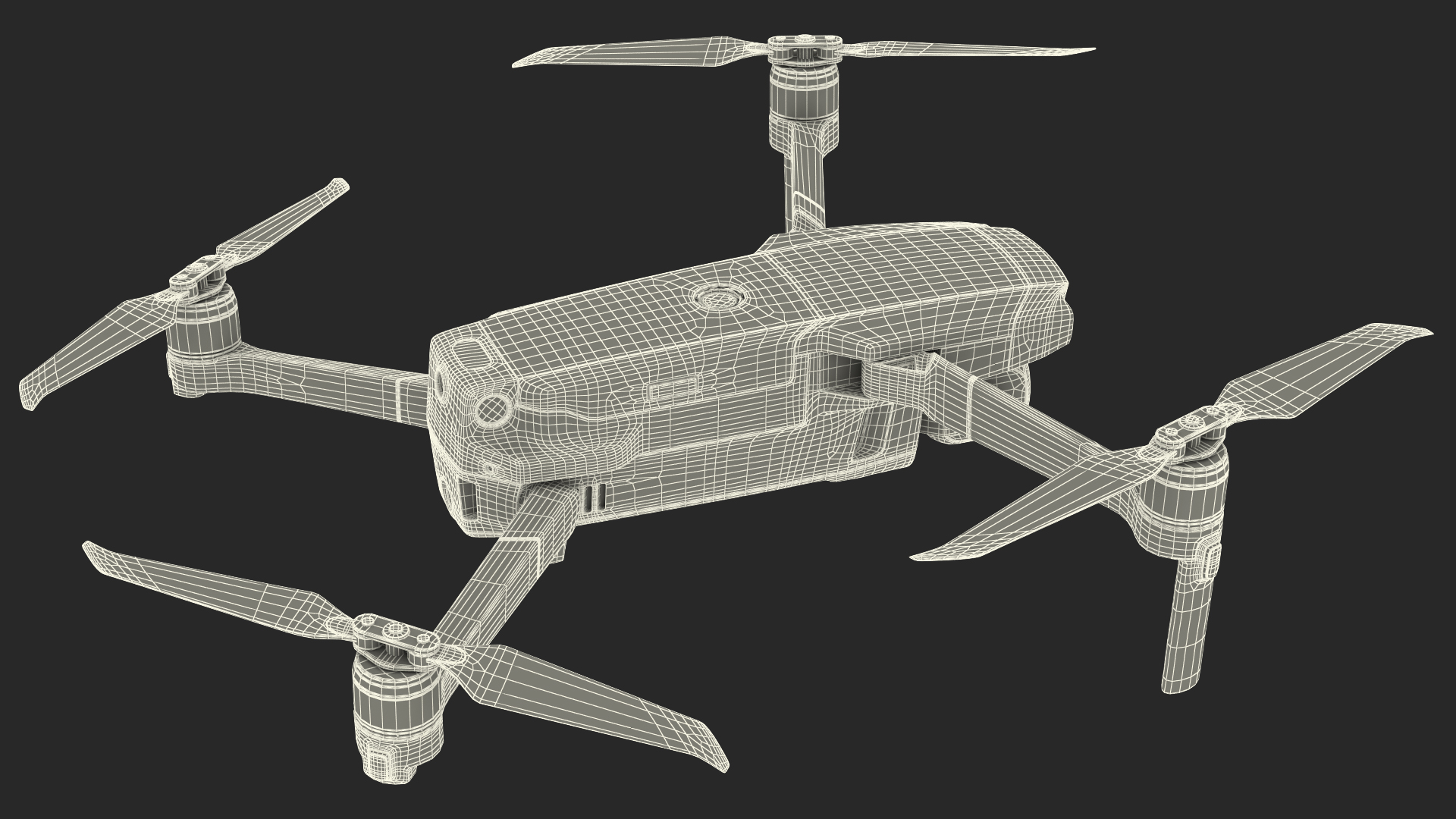 Quadcopter Aerial Drone with Gimbal Mounted Camera Rigged 3D