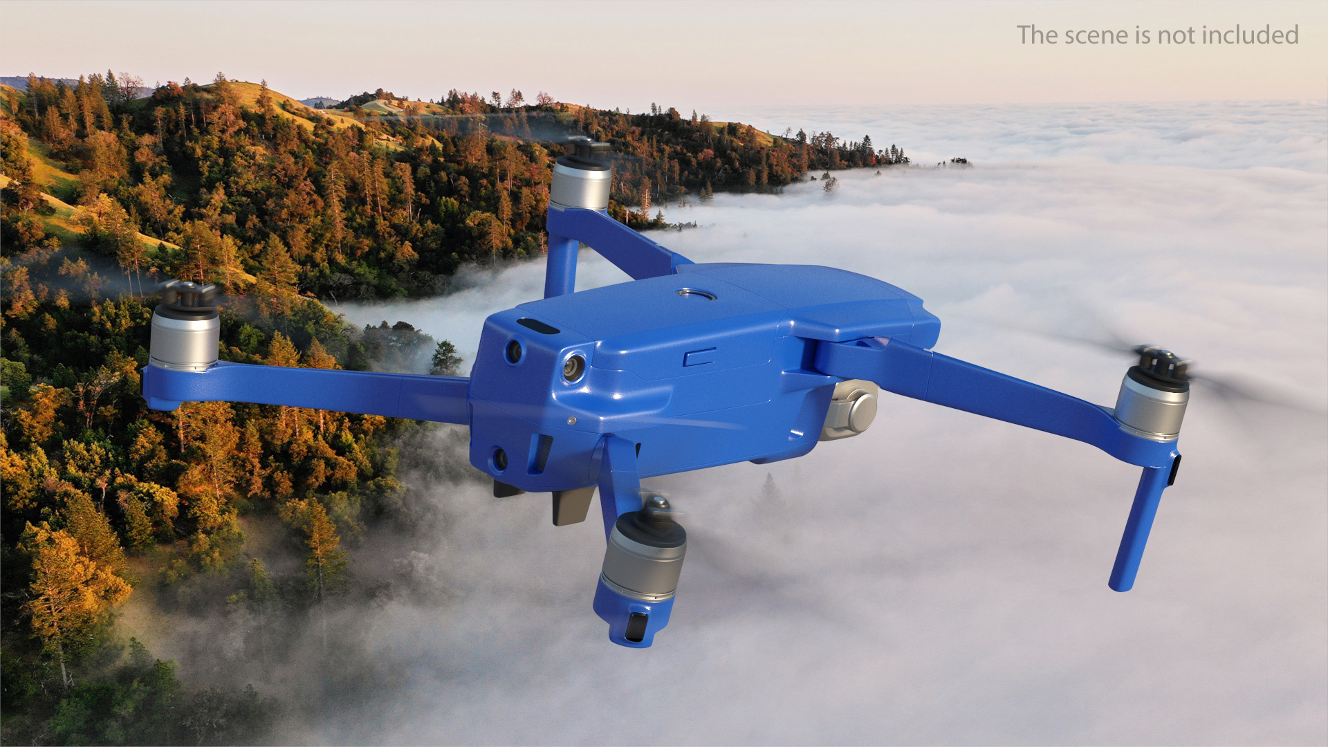Quadcopter Aerial Drone with Gimbal Mounted Camera Rigged 3D