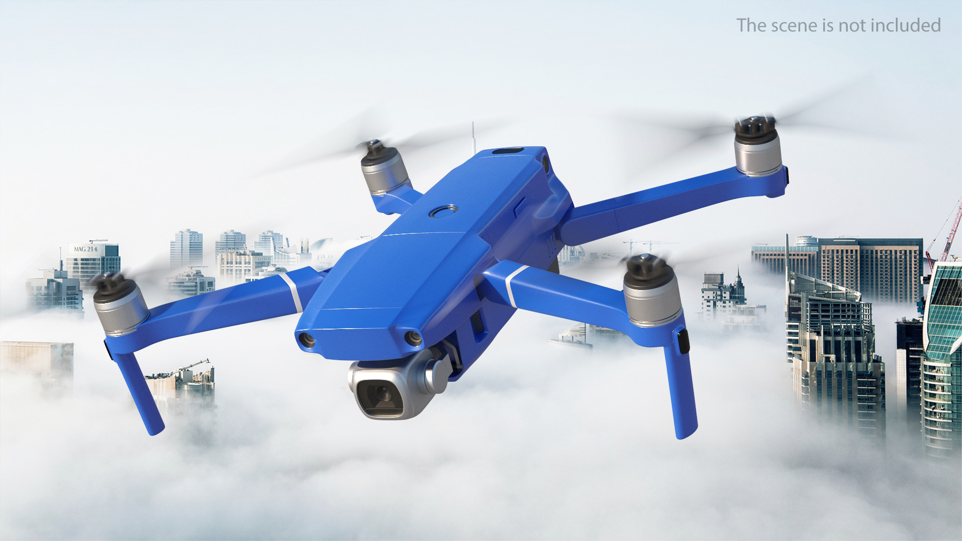 Quadcopter Aerial Drone with Gimbal Mounted Camera Rigged 3D